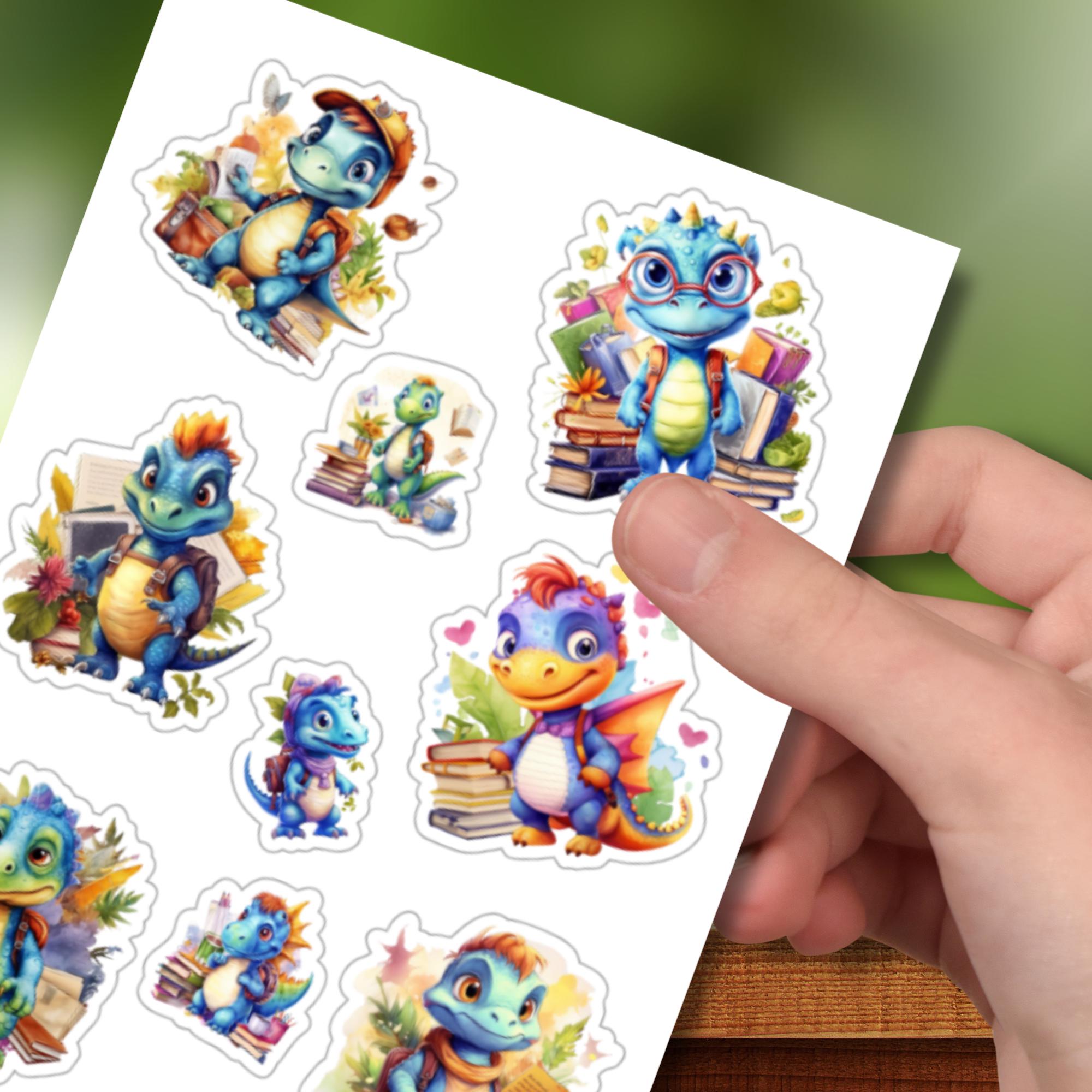 Sticker Bogen Dinos Aufkleber Schule Einschulung Dinosaurier | Set - 3 Stickerbogen zur Auswahl in Weiß - Transparent #SBA6 Sticker Bogen Dinos Aufkleber Schule Einschulung Dinosaurier | Set - 3 Stickerbogen zur Auswahl in Weiß - Transparent #SBA6