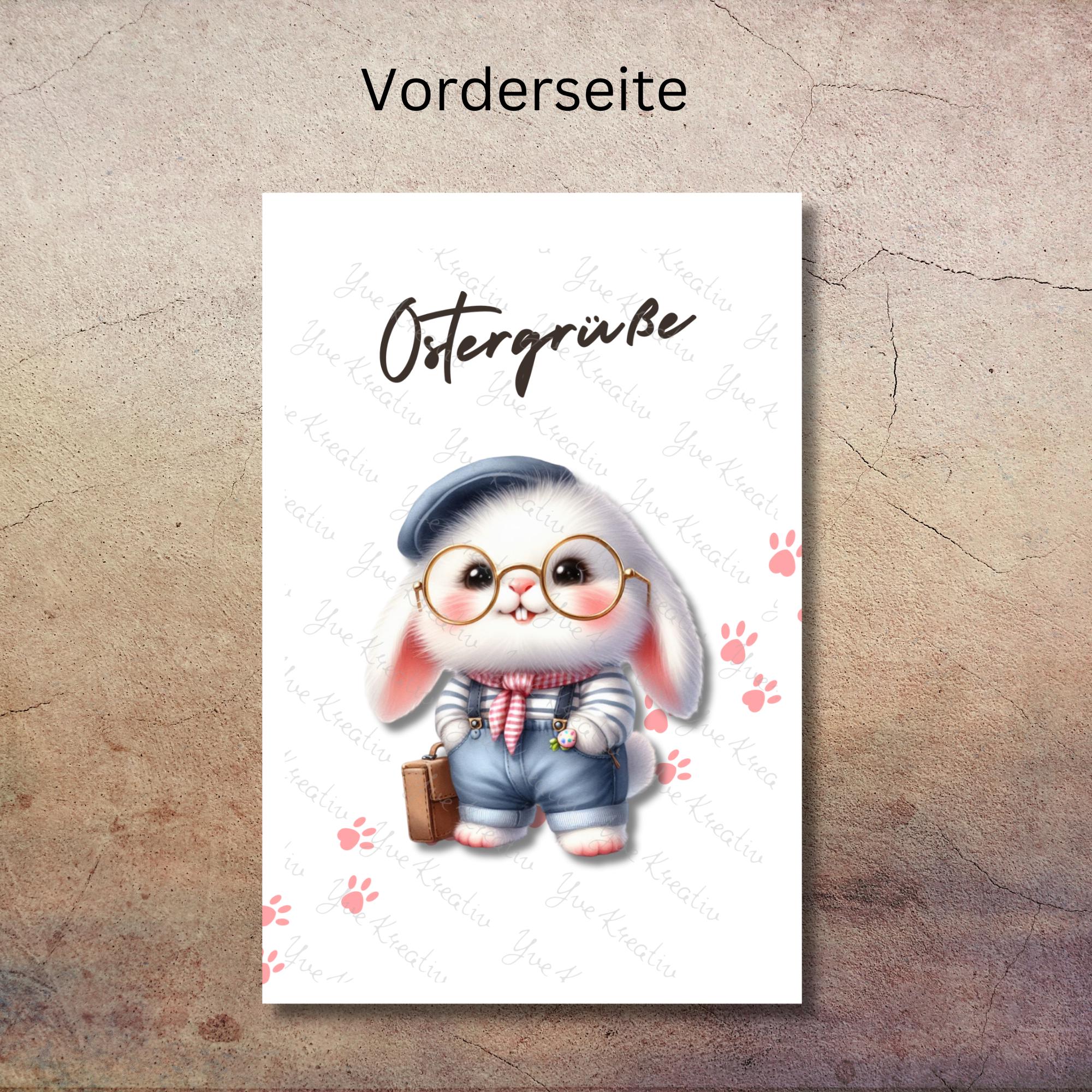Karte zu Ostern, Postkarte, Glückwunschkarte, Grußkarte, Geschenkkarte auf DIN A6 Karte mit Glanzoberfläche #PHO