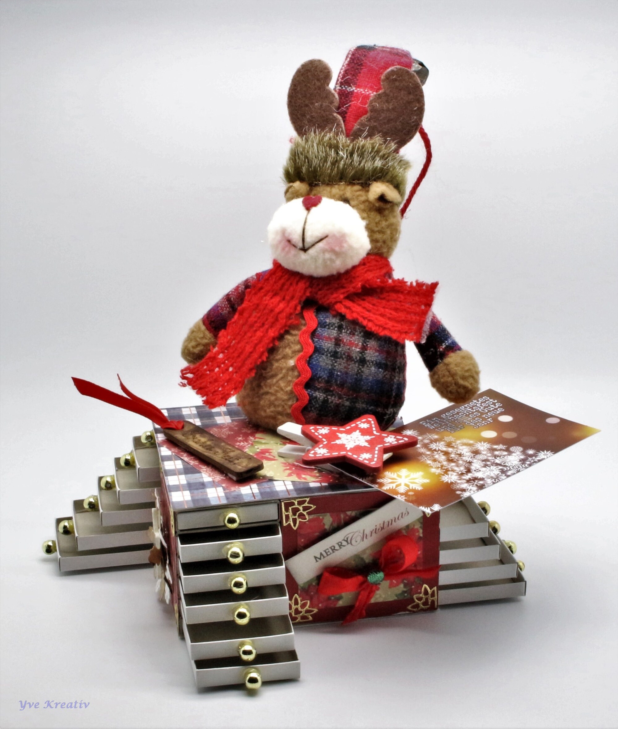 Adventskalender "Rentier" aus 24 Streichholzschachteln Tischdeko zu Weihnachten Adventskalender "Rentier" aus 24 Streichholzschachteln Tischdeko zu Weihnachten