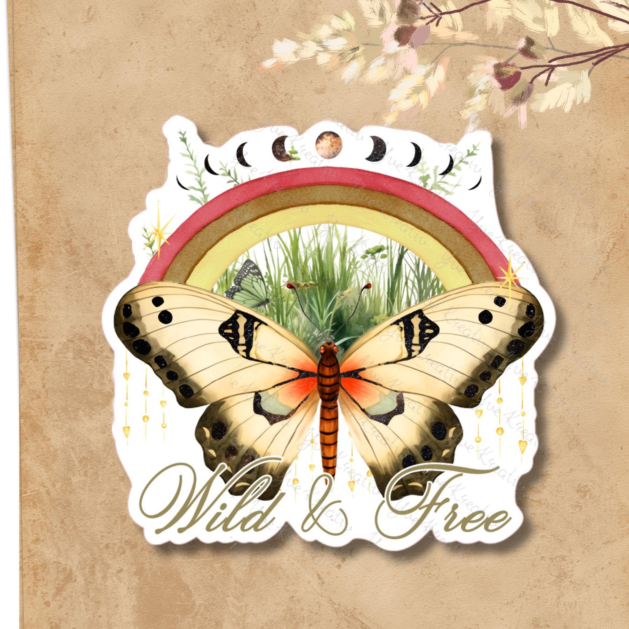 Kofferaufkleber, Geschenkaufkleber, Aufkleber Motivation, großer Schmetterling Sticker I zur Auswahl in Weiß oder Transparent  #SEG8