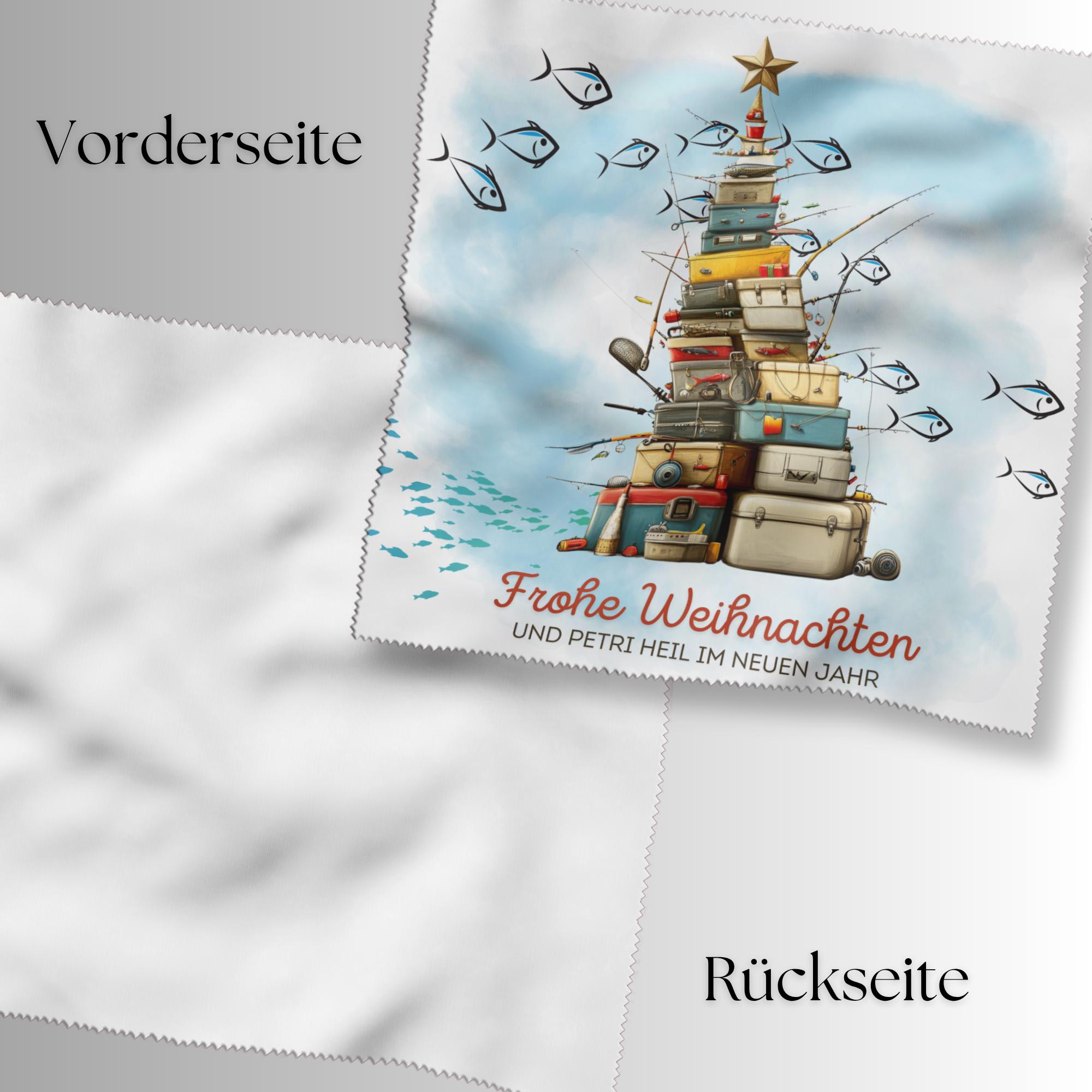 Brillenputztuch Tannenbaum Weihnachten Wichtelgeschenk Mitbringsel Angler Geschenk bedrucktes Mikrofasertuch für Brillen Display Handy #WE27