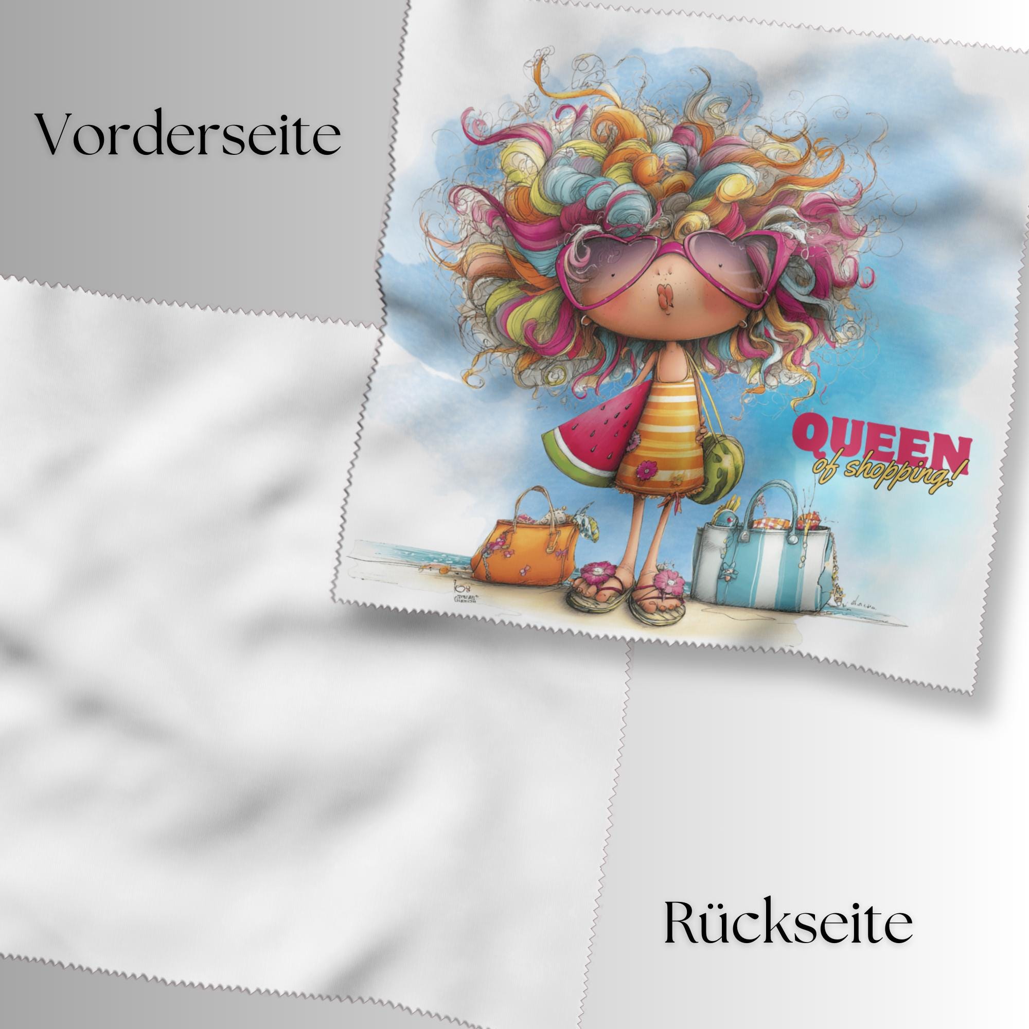 Brillenputztuch Queen of Shopping bedrucktes Mikrofasertuch für Brille Sonnenbrille Displays Handyputztuch Brillentuch Mikrofaser #AL89