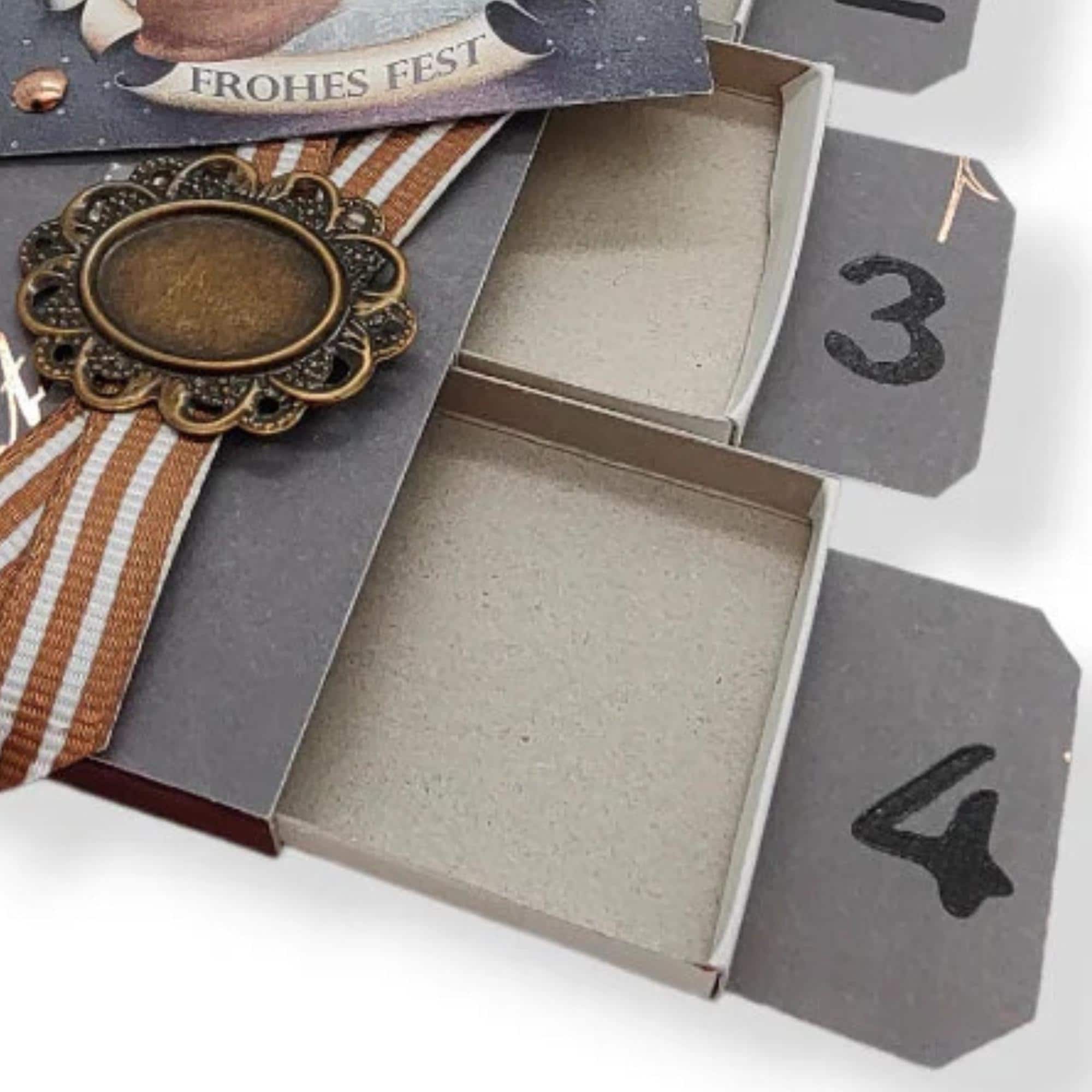 Adventskalender zum Befüllen aus 4 Streichholzschachteln Upcycling kleine Adventsgeschenke Geldgeschenk Weihnachten Mitbringsel #613960910