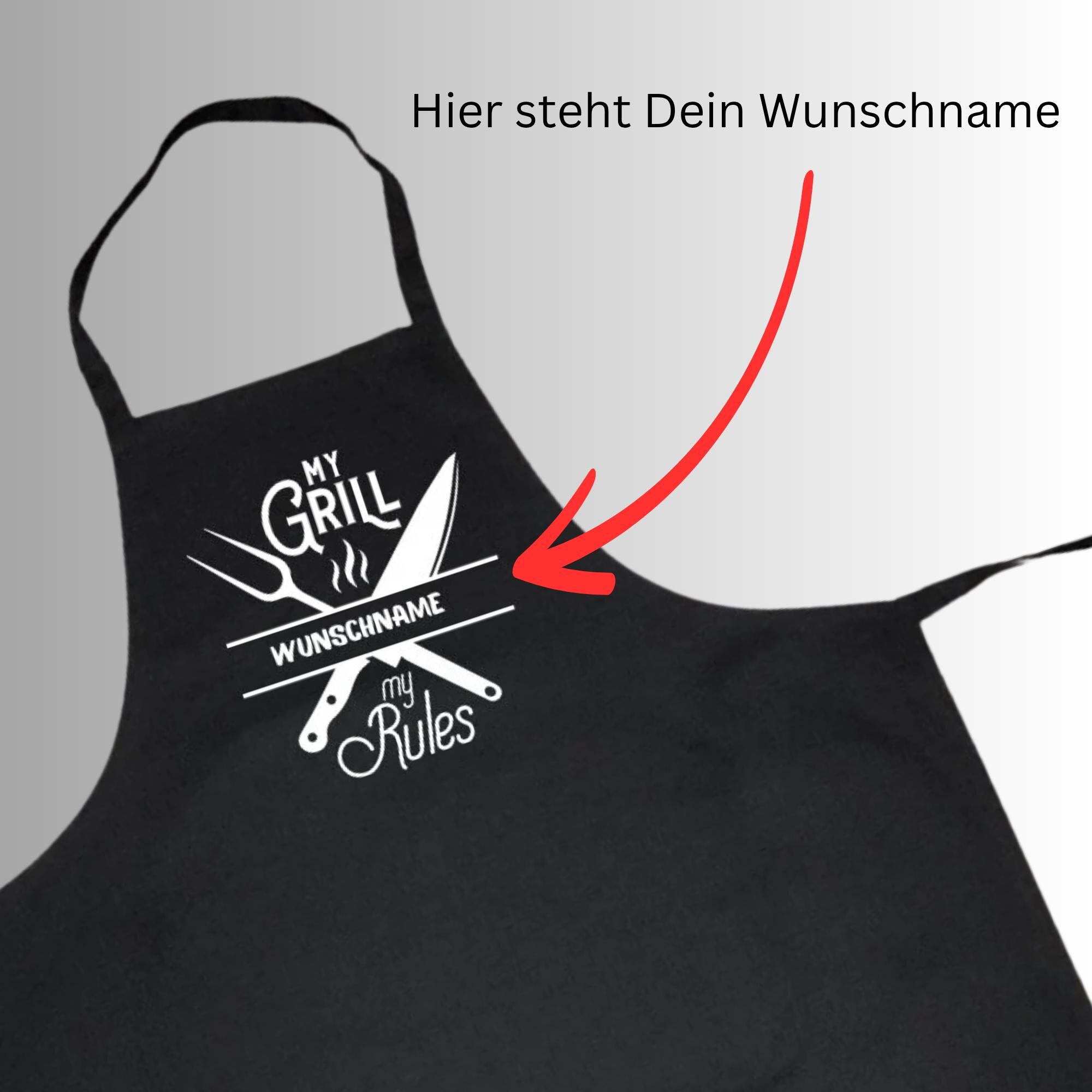 Schürze mit Namen personalisierbar Grillschürze Küchenschürze Kochschürze für Mann Geburtstag Vater Geschenk Vatertag  #1662542791