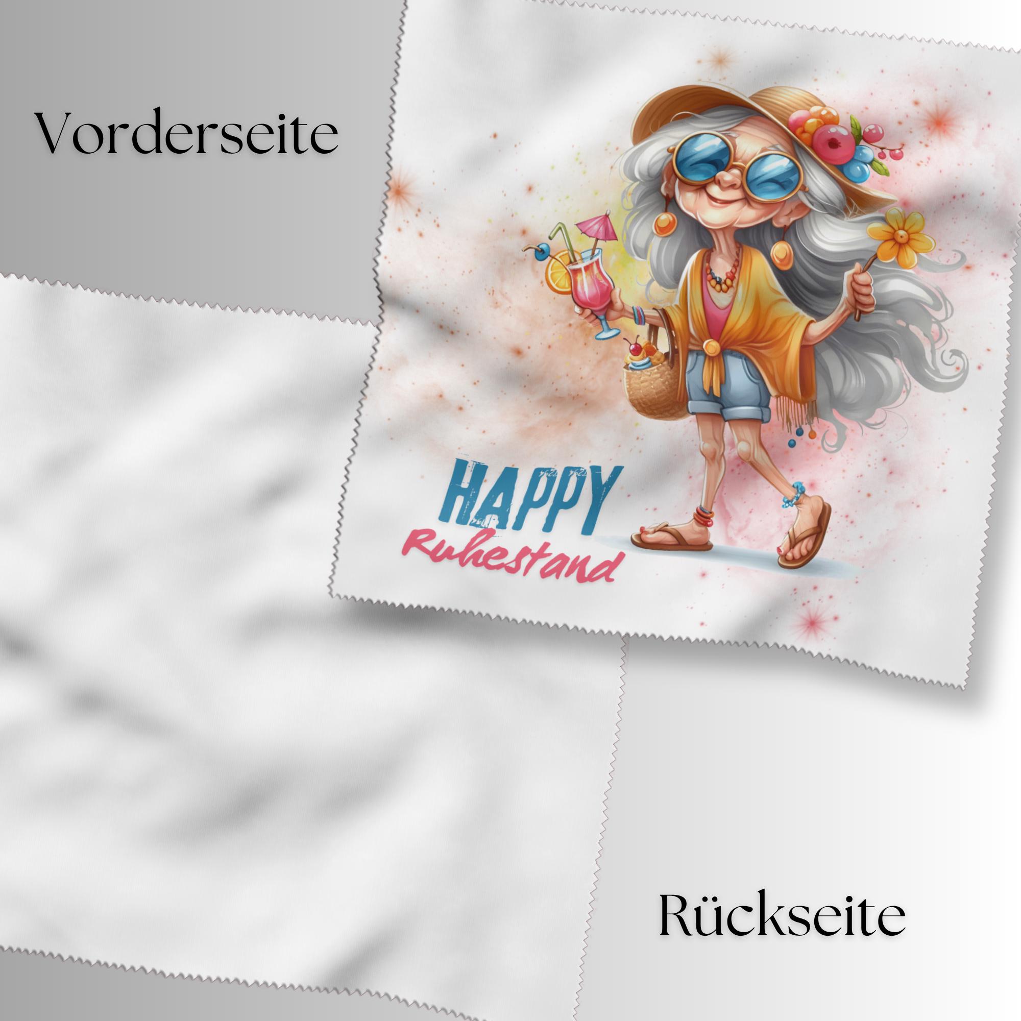 Brillenputztuch Ruhestand bedrucktes Mikrofasertuch für Brille Sonnenbrille Display Handy Geschenk zur Rente Abschied Kollegin #BE15