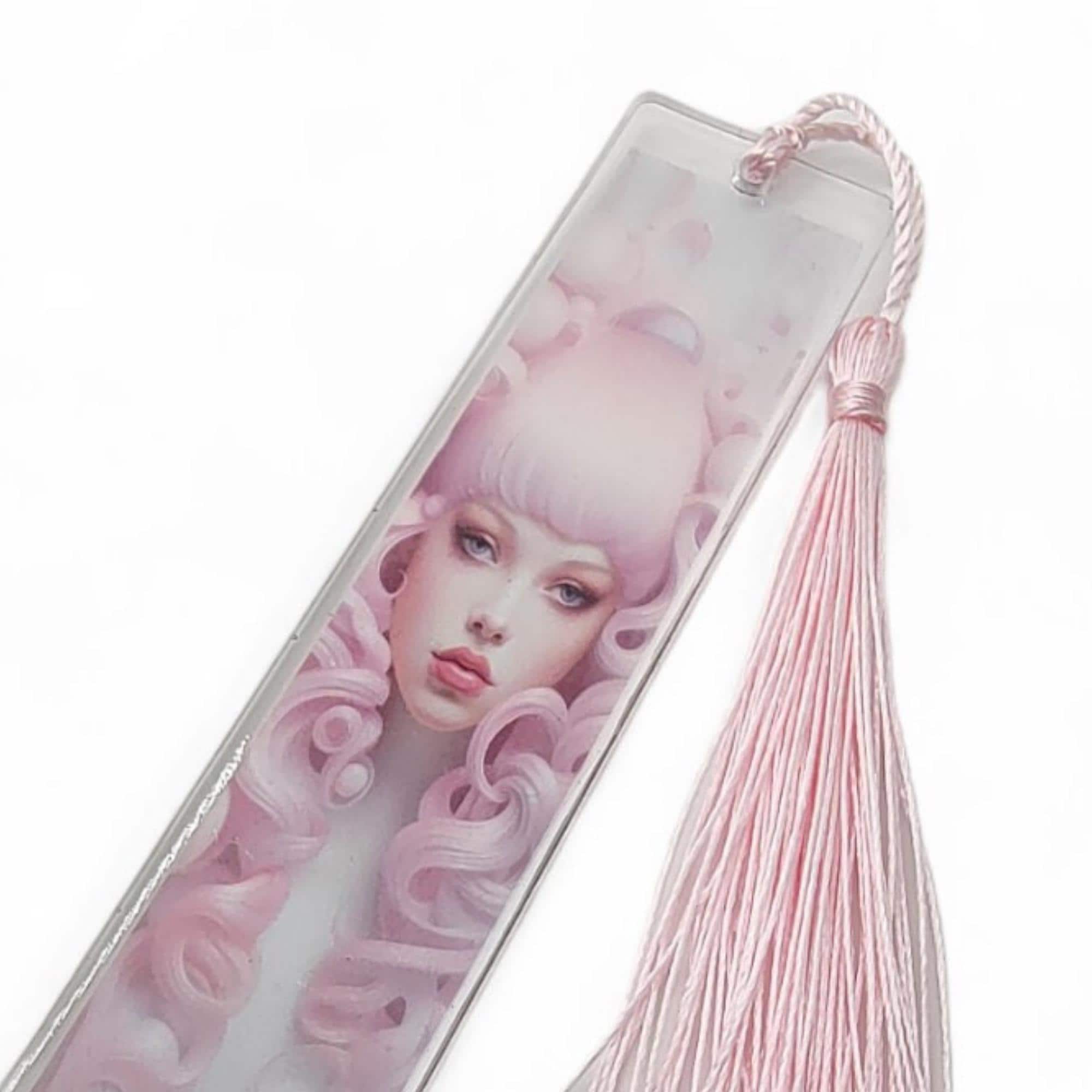 Lesezeichen aus Epoxidharz Motiv Pink Lady Geschenk Geburtstag Mitbringsel zum Buchgeschenk Geschenkidee Buchzeichen transparent #LEEPOX