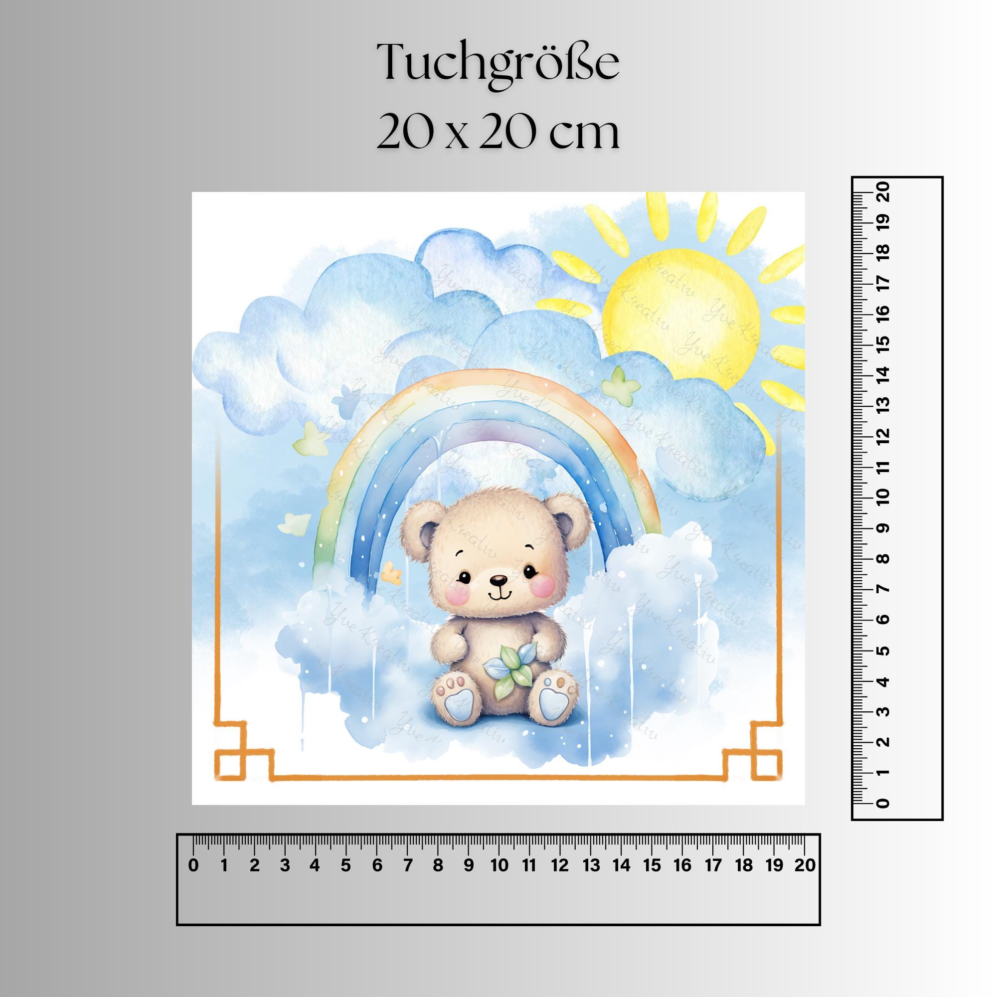 Bedrucktes Mikrofasertuch "Regenbogen Baby Bär" für Brillen Kameratuch Brillentuch Brillenputztuch Geschenk Geburtstag Geburt #TI81