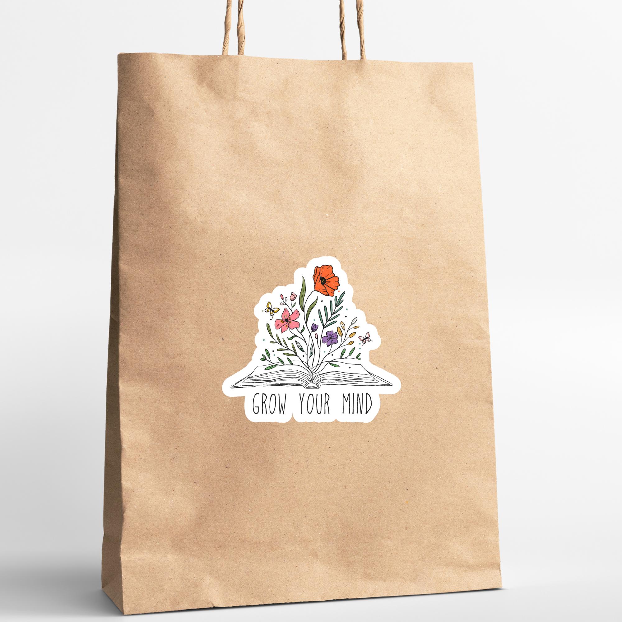 Kofferaufkleber, Geschenkaufkleber, Aufkleber Motivation, großer Blumen Sticker I zur Auswahl in Weiß oder Transparent  #SEG8