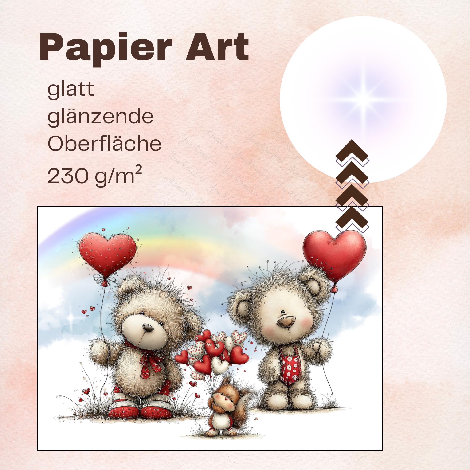Postkarte Valentinstag Karte Bärenfreunde Glückwunschkarte zur Geburt Grußkarte Geschenkkarte DIN A6 Karte mit Glanzoberfläche #PHL18