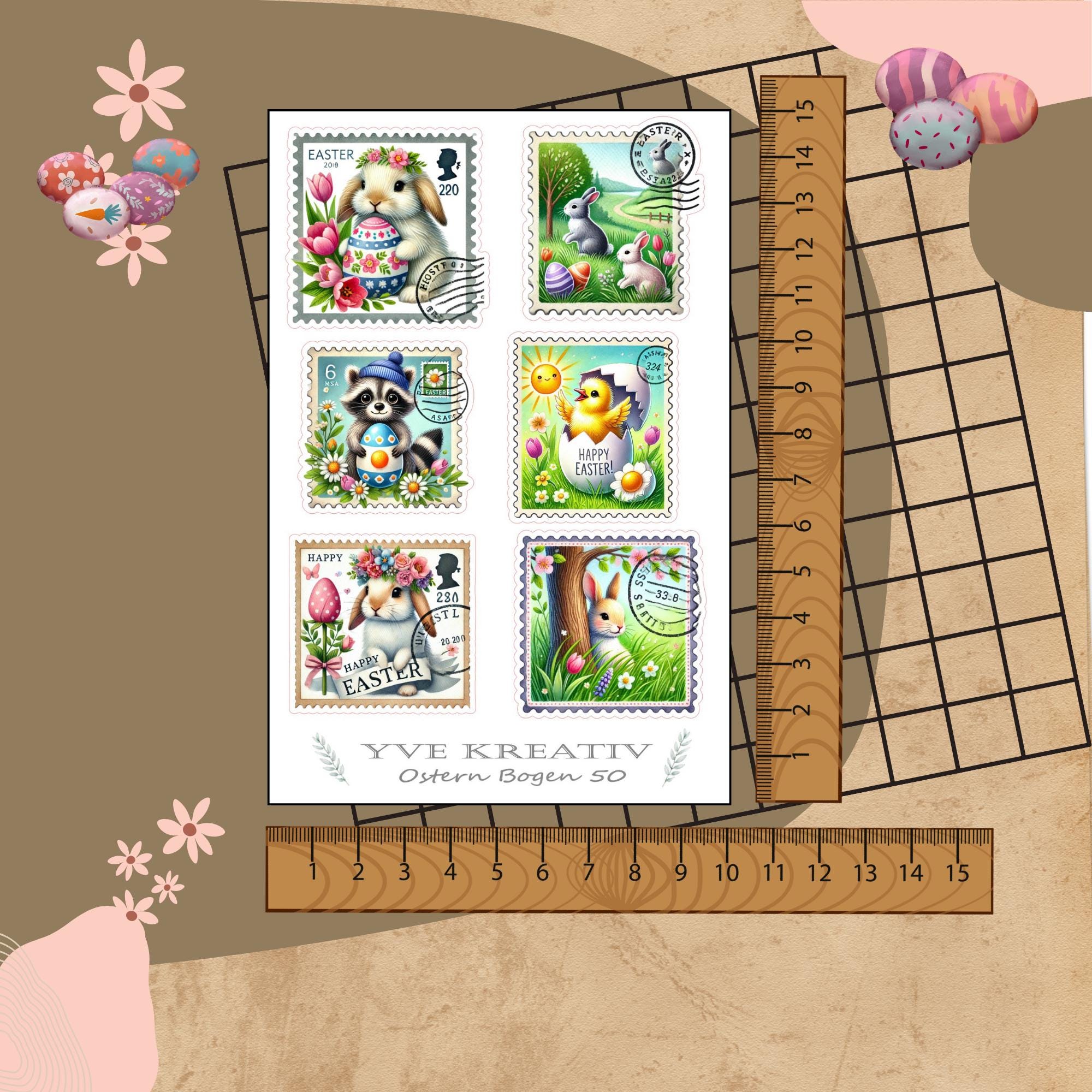 Sticker Bogen "Ostern Osterpost" | Sticker Set - Aufkleber 3 Stickerbogen zur Auswahl in Weiß - Transparent - Matt - Glanz #SBA6
