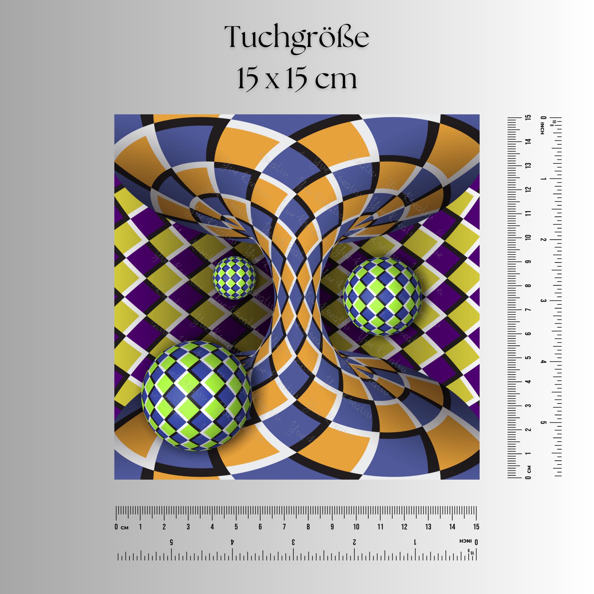 Brillenputztuch Optische Täuschung bedrucktes Mikrofasertuch für Brille Sonnenbrille Displays Handyputztuch Brillentuch Mikrofaser #AL72