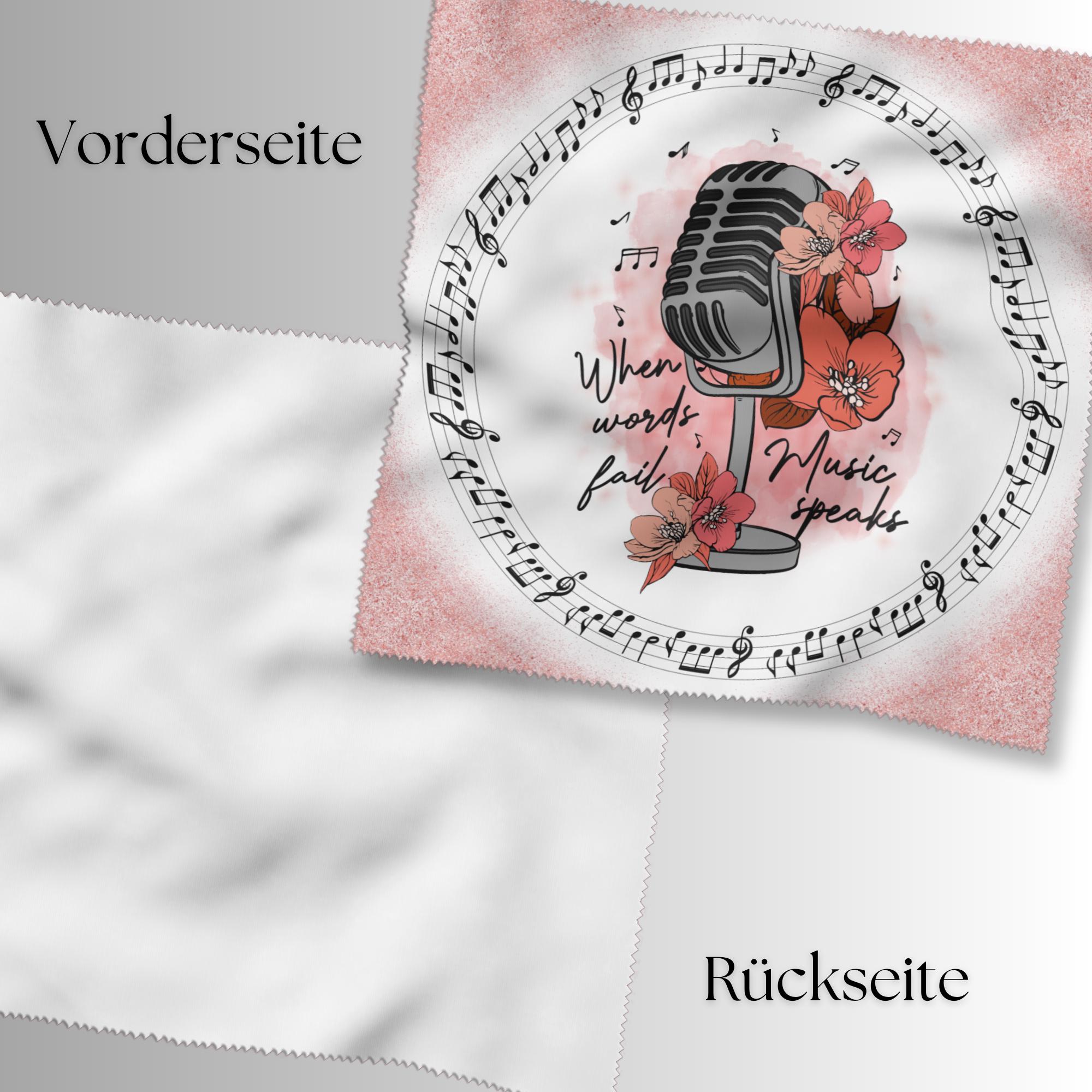 Brillenputztuch Musik Mikrofon bedrucktes Mikrofasertuch für Sonnenbrille Display Handy Musiker Geschenk Musikerliebhaber #MC7
