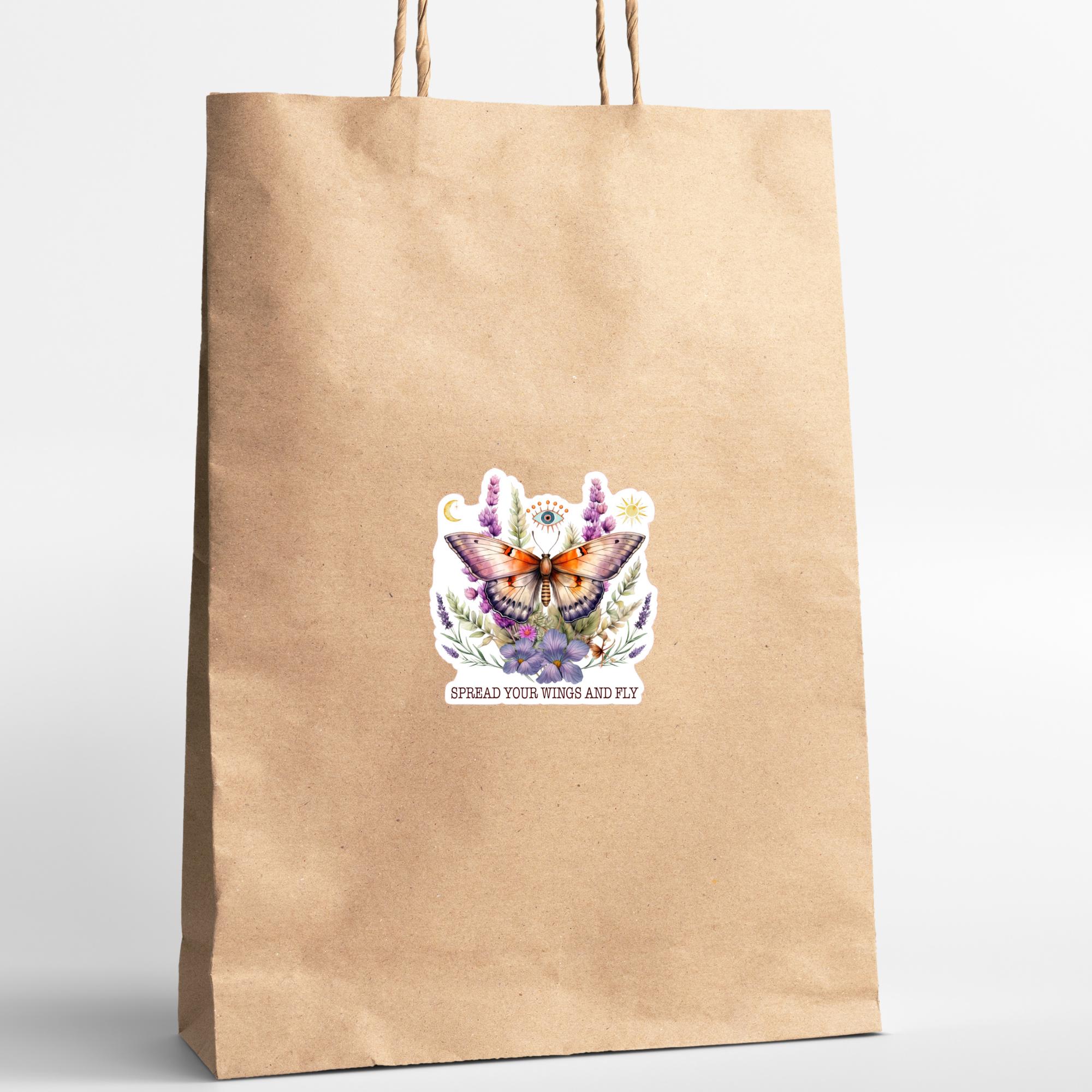 Kofferaufkleber, Geschenkaufkleber, Aufkleber Motivation, großer Schmetterling Sticker I zur Auswahl in Weiß oder Transparent  #SEG8