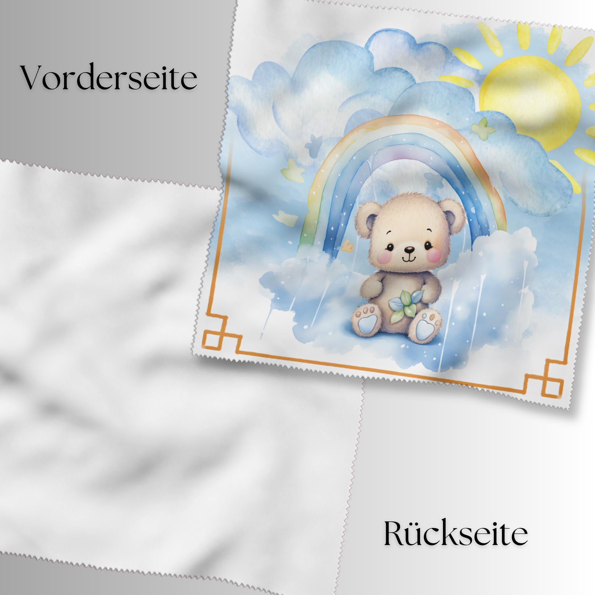 Bedrucktes Mikrofasertuch "Regenbogen Baby Bär" für Brillen Kameratuch Brillentuch Brillenputztuch Geschenk Geburtstag Geburt #TI81