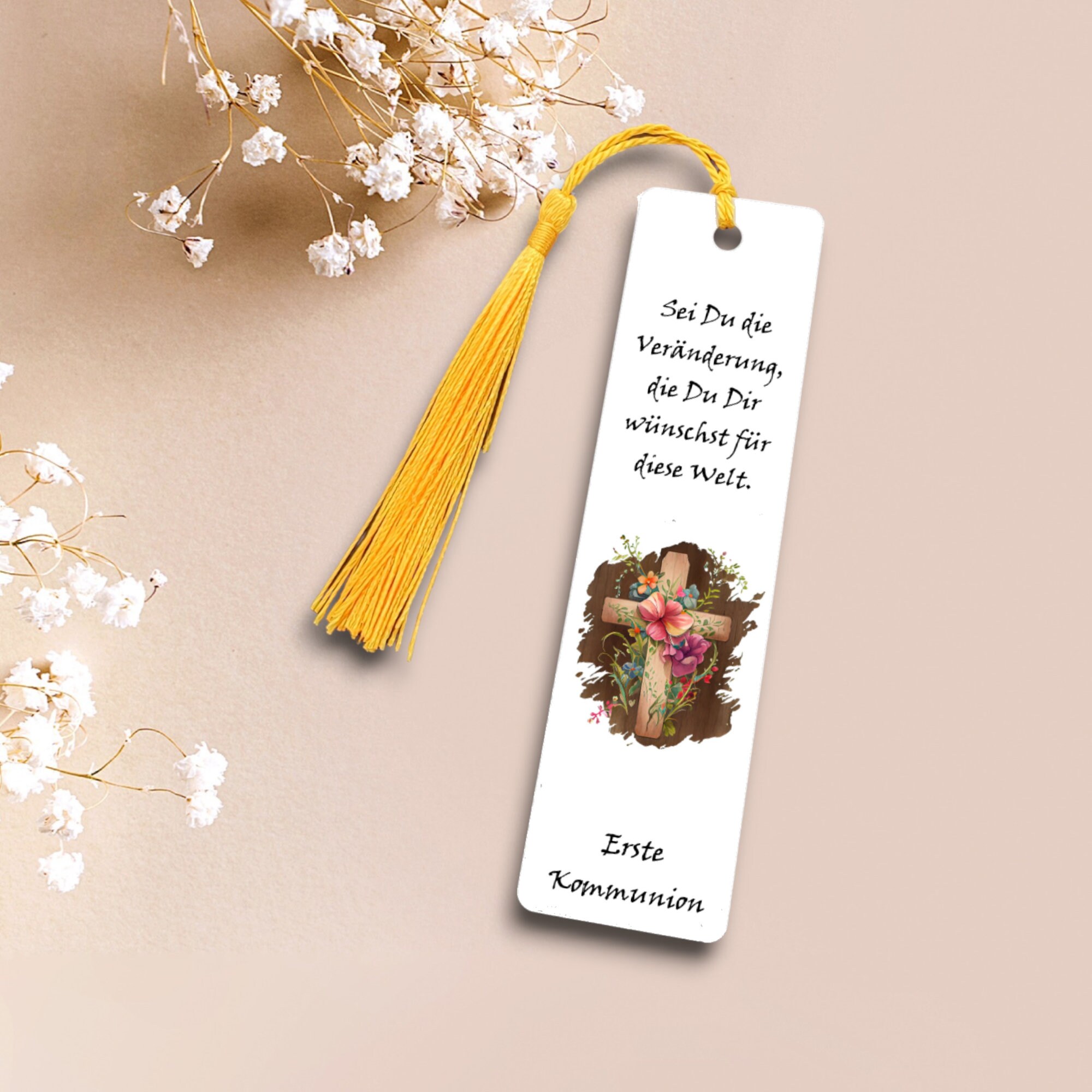 Lesezeichen aus Aluminium Geschenk zur Kommunion für Gesangsbuch Bibel Bücher Bookmark  #LEALU