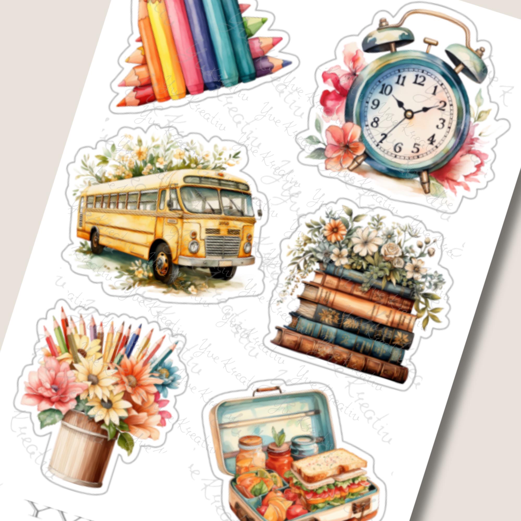 2 Stickerbogen SET Bücher Aufkleber Schule Sticker Schulanfang | Sticker Set zur Auswahl in Weiß - Transparent - Matt - Glanz #SBA6 2 Stickerbogen SET Bücher Aufkleber Schule Sticker Schulanfang | Sticker Set zur Auswahl in Weiß - Transparent - Matt - Glanz #SBA6
