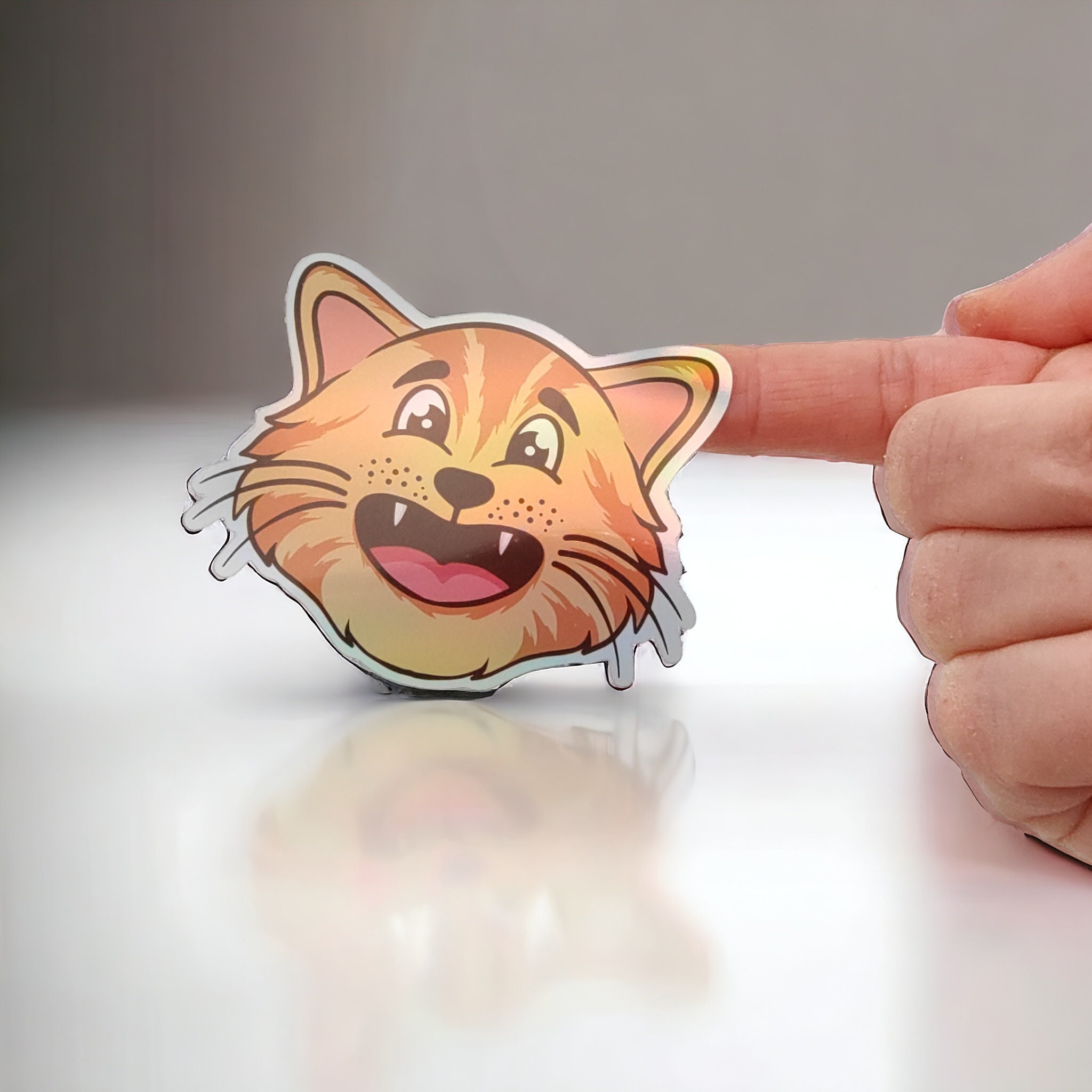 Holographischer Sticker "Katzen" | Sticker Set - Aufkleber 10 Sticker zur Auswahl I wasserfest
