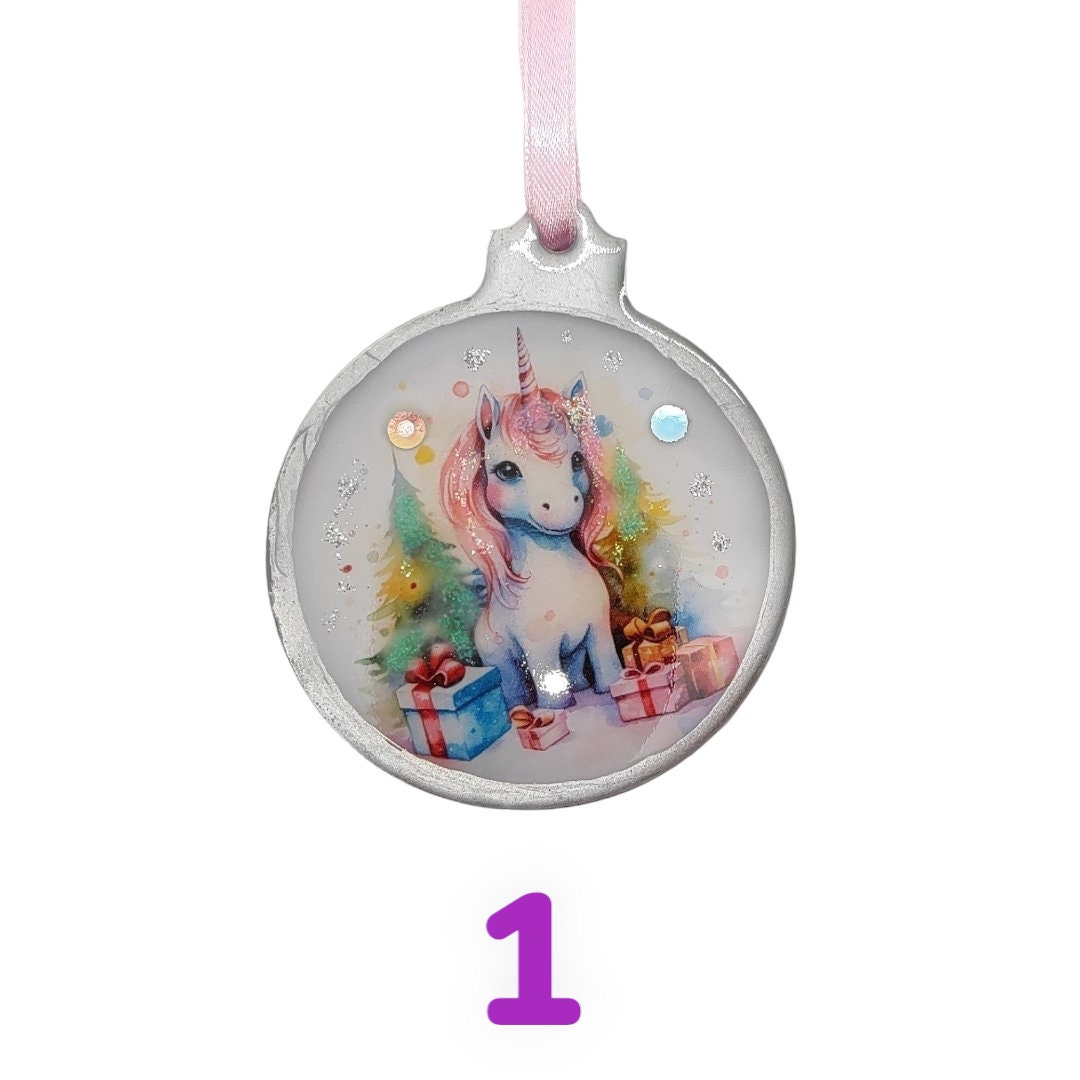 Weihnachtskugel Weihnachtsschmuck Baumanhänger Christmas Ornaments Weihnachten Baumkugel  Motiv "Einhorn"  #1606567308