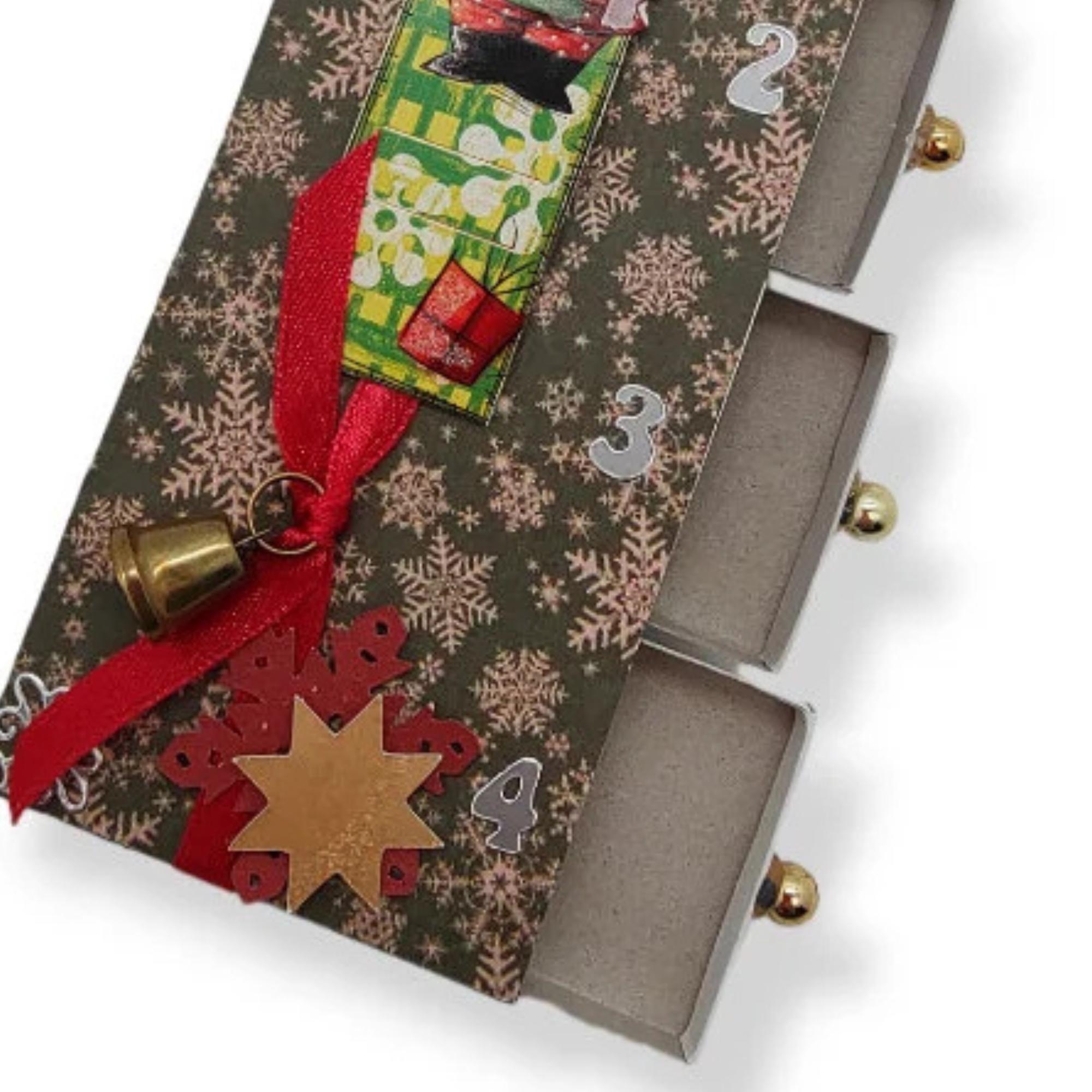 Adventskalender zum Befüllen aus 4 Streichholzschachteln Upcycling kleine Adventsgeschenke Geldgeschenk Weihnachten Mitbringsel #613960918