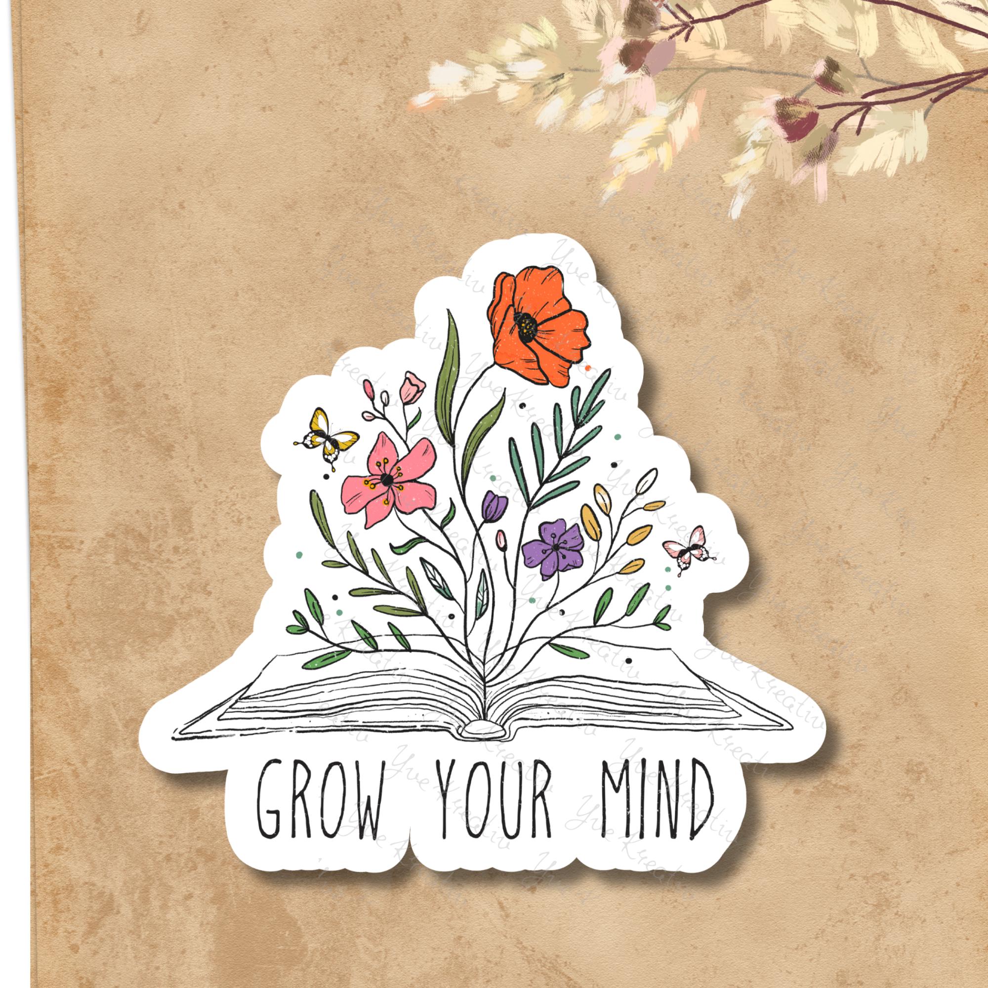 Kofferaufkleber, Geschenkaufkleber, Aufkleber Motivation, großer Blumen Sticker I zur Auswahl in Weiß oder Transparent  #SEG8
