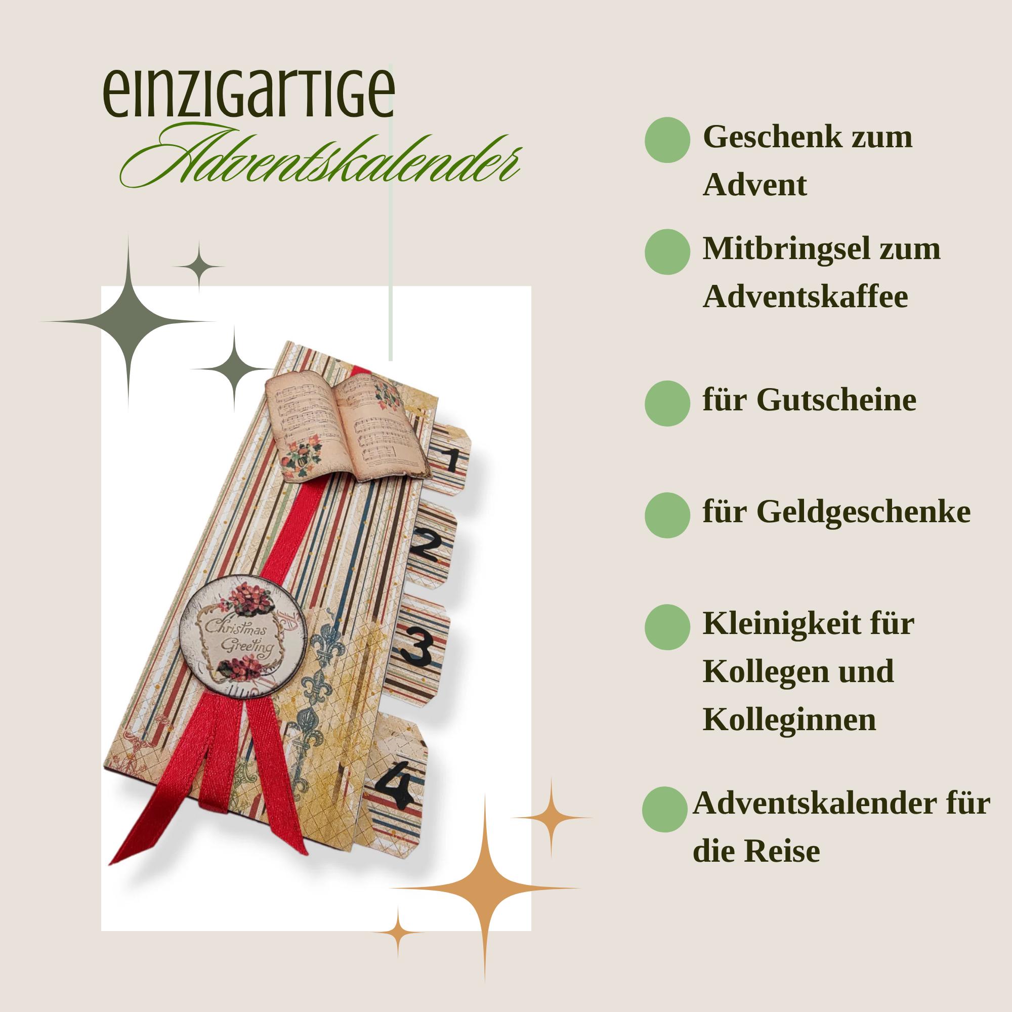 Adventskalender zum Befüllen aus 4 Streichholzschachteln Upcycling kleine Adventsgeschenke Geldgeschenk Weihnachten Mitbringsel #627796305