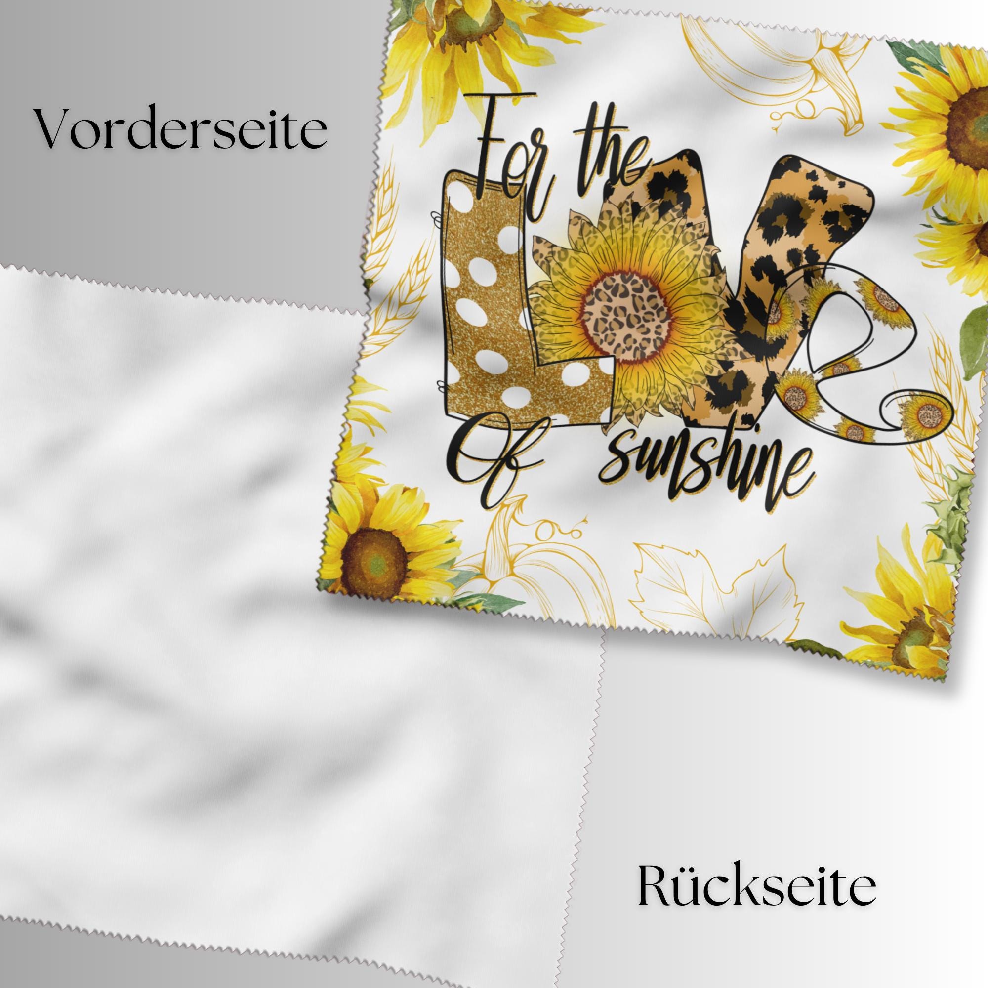 Brillenputztuch Sonnenblume Geschenk Love bedrucktes Mikrofasertuch für Brillen Displays Mitbringsel Freundin Geschenkidee Mama #MO21
