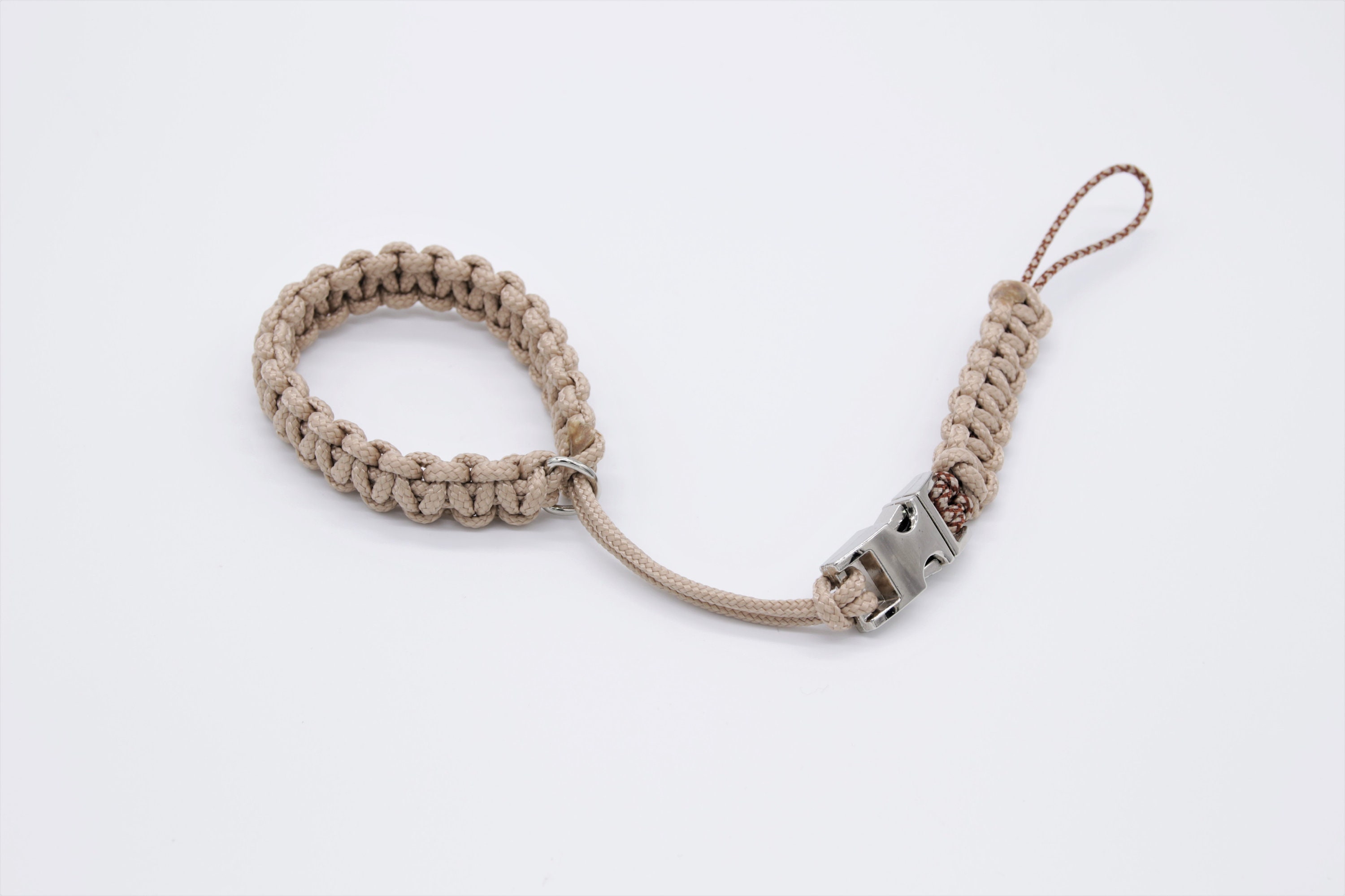 Handschlaufe für Kamera Kameragurt Kameraschlaufe geknotet aus Paracord mit Klick-Schnellverschluß / Farbe Beige  #1190837022