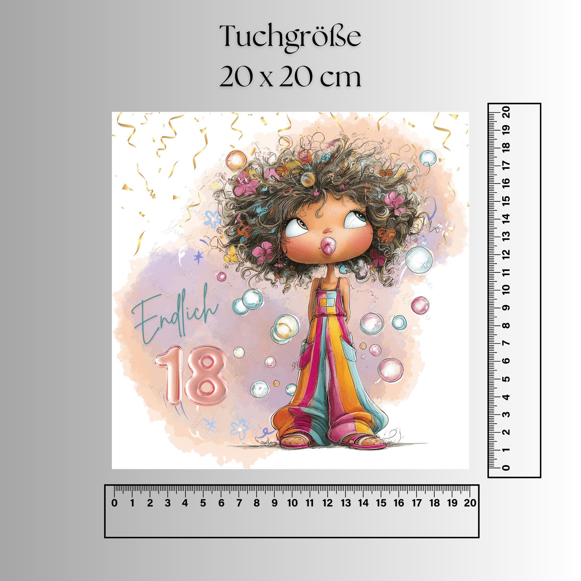 Brillenputztuch Endlich 18. Geburtstag Mädchen bedrucktes Mikrofasertuch für Brille Sonnenbrille Displays Handyputztuch Brillentuch #AL87