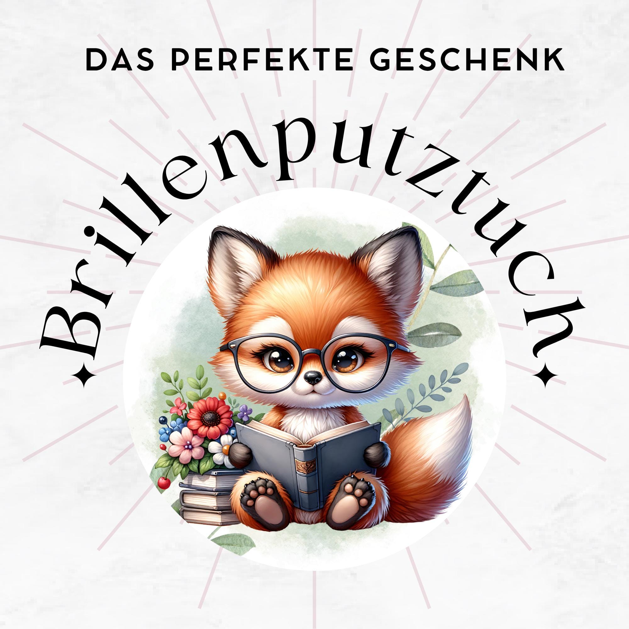 Brillenputztuch bedrucktes Mikrofasertuch für Brillen Kameratuch Brillentuch für Displays Objektive Geschenk Geburtstag Fuchs #TI128