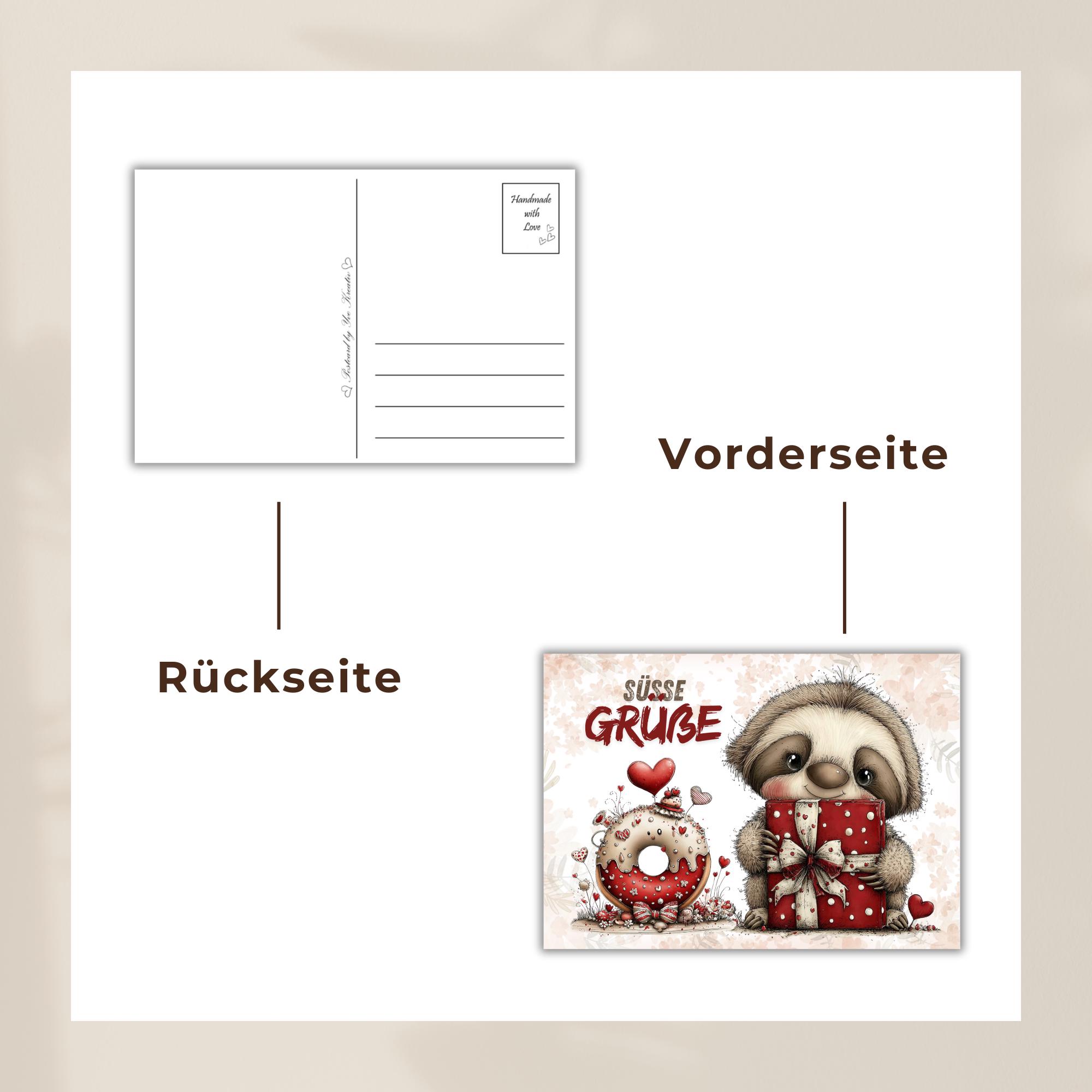 Postkarte zum Valentinstag Karte zum Geburtstag Grußkarte für Schleckermäuler Geschenkkarte zum Muttertag #PA12