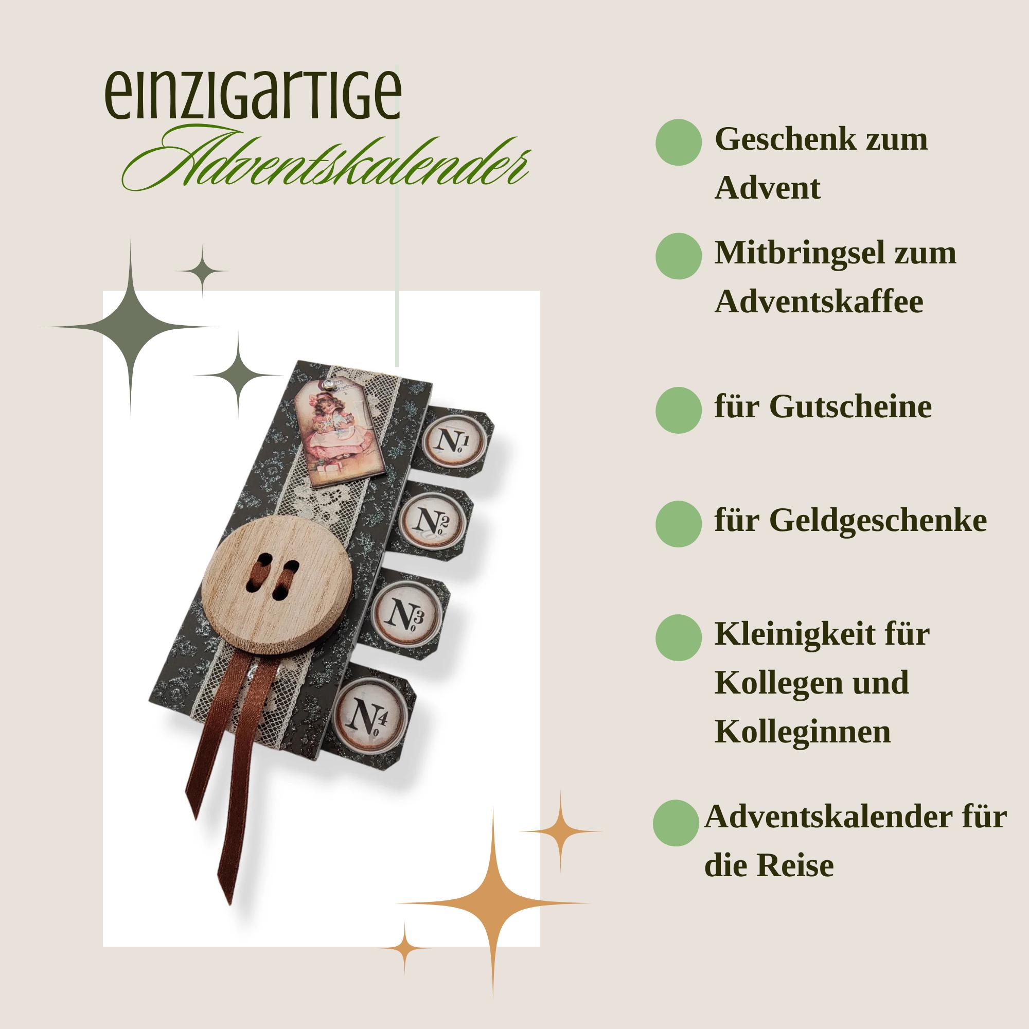 Adventskalender zum Befüllen aus 4 Streichholzschachteln Upcycling kleine Adventsgeschenke Geldgeschenk Weihnachten Mitbringsel #627796367