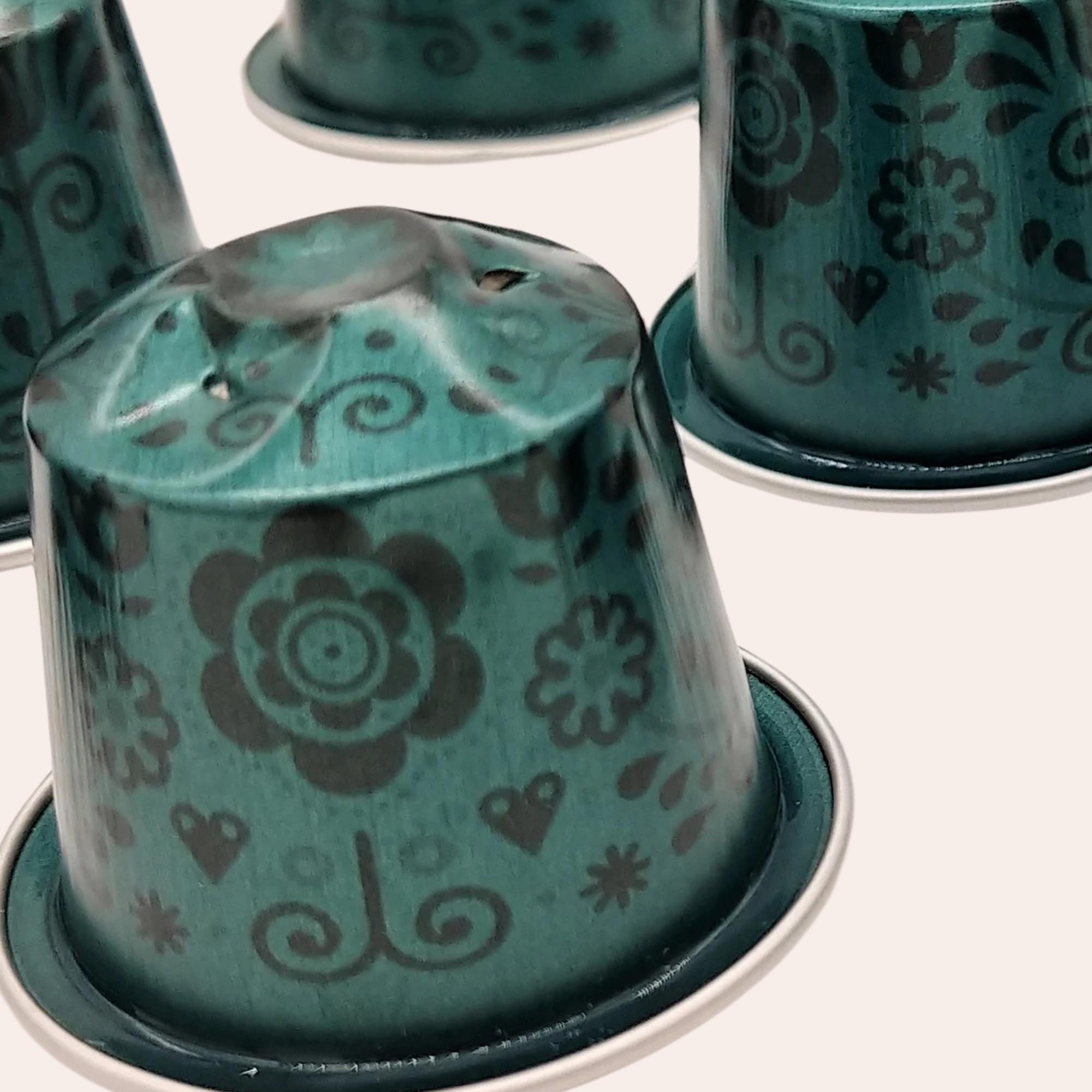 10 leere Kaffeekapseln Farbe grün mit Blümchenmuster zum Basteln Gestalten Bastelmaterial DIY Schmuckherstellung Zubehör #KNS 10 leere Kaffeekapseln Farbe grün mit Blümchenmuster zum Basteln Gestalten Bastelmaterial DIY Schmuckherstellung Zubehör #KNS