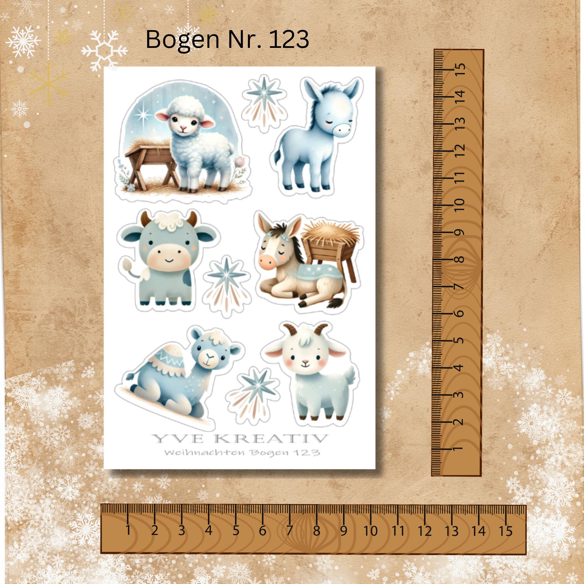 Aufkleber Sticker Bogen "Weihnachten Krippe Figuren" | Sticker Set - 7 Stickerbogen zur Auswahl in Weiß - Transparent - Matt - Glanz #SBA6 Aufkleber Sticker Bogen "Weihnachten Krippe Figuren" | Sticker Set - 7 Stickerbogen zur Auswahl in Weiß - Transparent - Matt - Glanz #SBA6