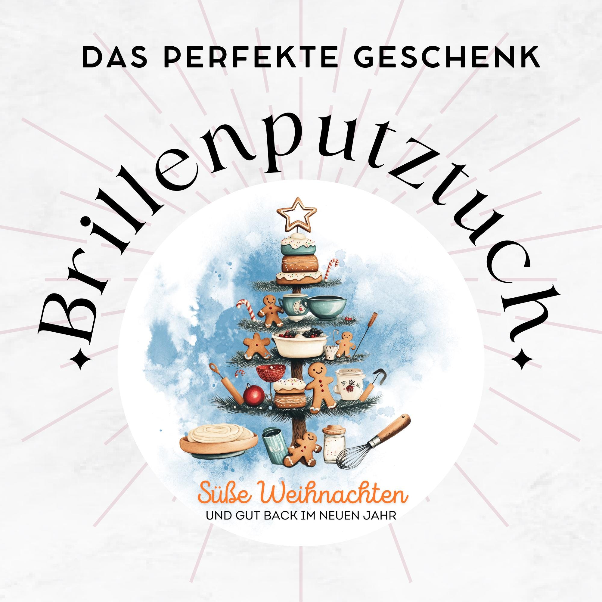 Brillenputztuch Tannenbaum Weihnachten Wichtelgeschenk Bäcker Geschenk Konditor bedrucktes Mikrofasertuch für Brillen Display Handy #WE26