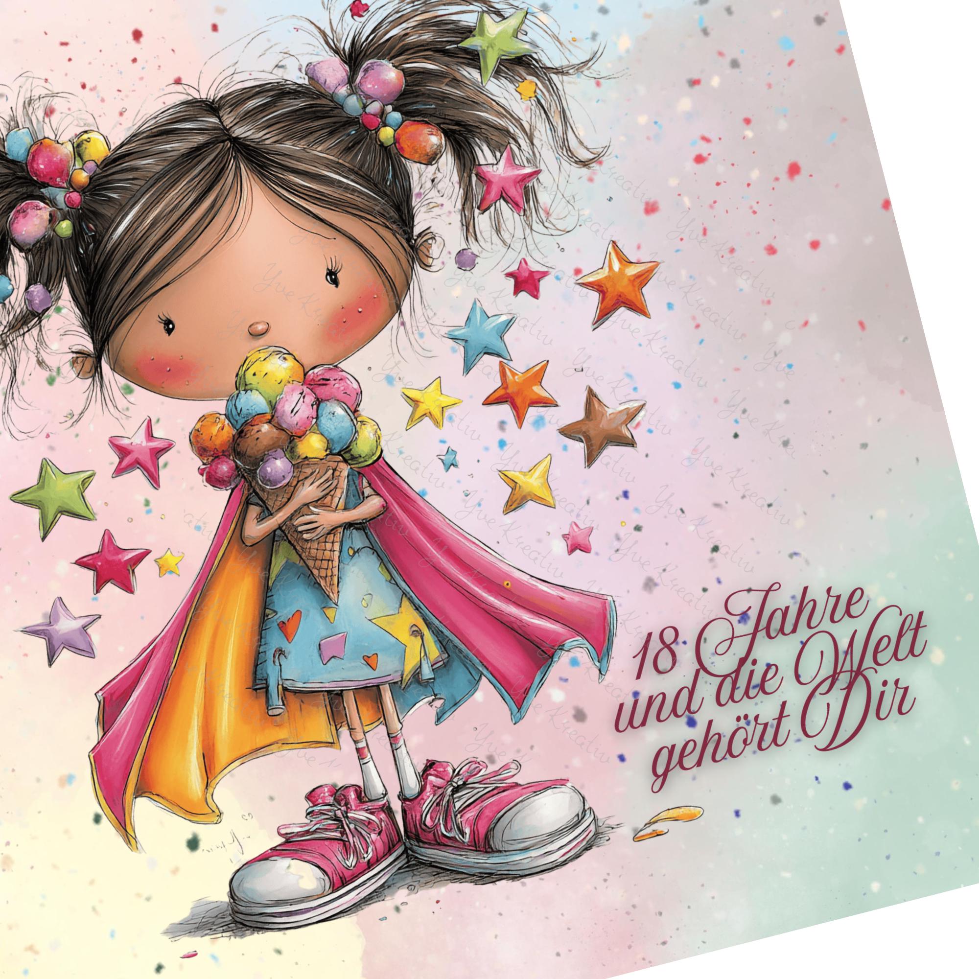 Brillenputztuch 18. Geburtstag Mädchen bedrucktes Mikrofasertuch für Brille Sonnenbrille Displays Handyputztuch Brillentuch Mikrofaser #AL86