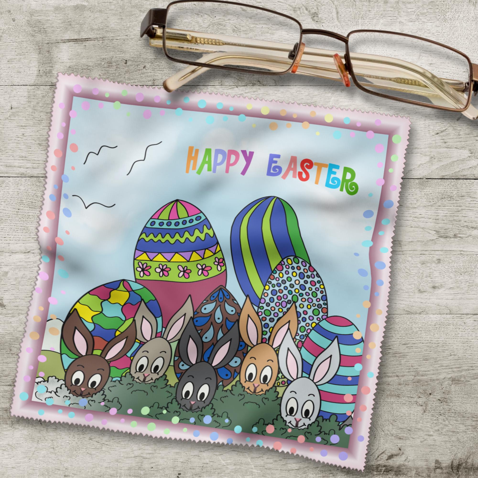 Brillenputztuch Geschenk zu Ostern bedrucktes Mikrofasertuch Ostergeschenk für Brillen Kameratuch Tuch für Displays Objektive  #OS16YK