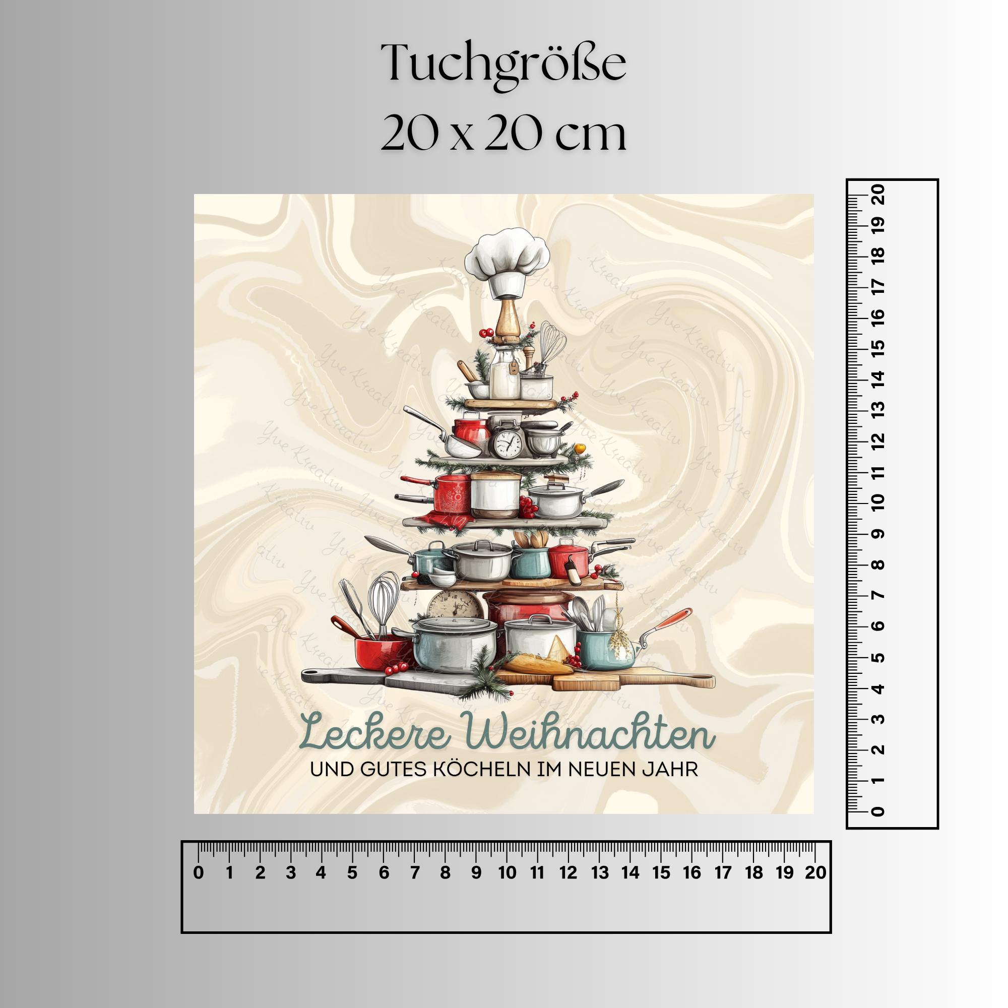 Brillenputztuch Tannenbaum Weihnachten Wichtelgeschenk Koch Geschenk Köchin bedrucktes Mikrofasertuch für Brillen Display Handy #WE21