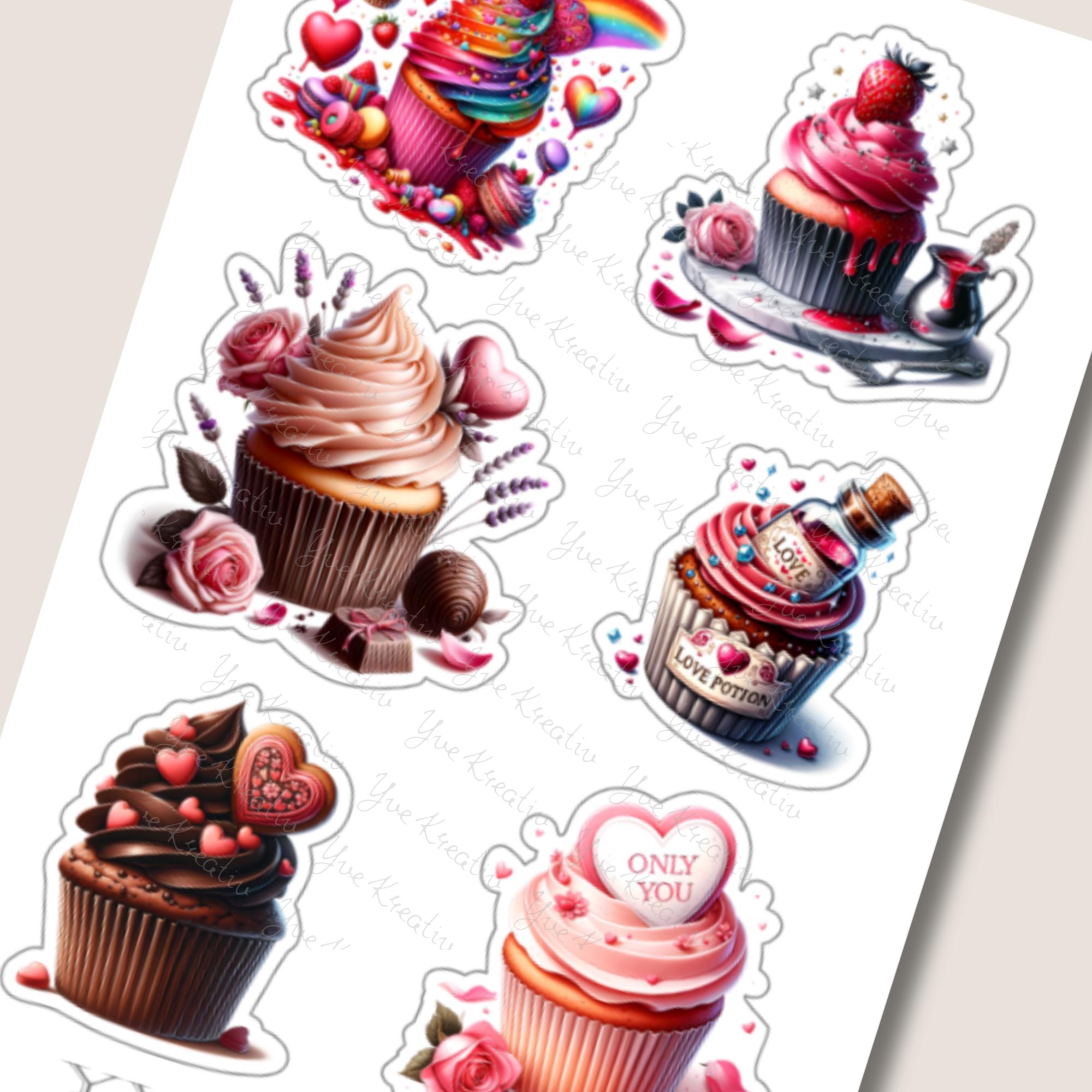 Aufkleber Cupcake Sommer Sticker Bogen Erdbeere Muffin Stickerbogen 3 Bögen zur Auswahl in Weiß - Transparent - Matt - Glanz #SBA6 Aufkleber Cupcake Sommer Sticker Bogen Erdbeere Muffin Stickerbogen 3 Bögen zur Auswahl in Weiß - Transparent - Matt - Glanz #SBA6