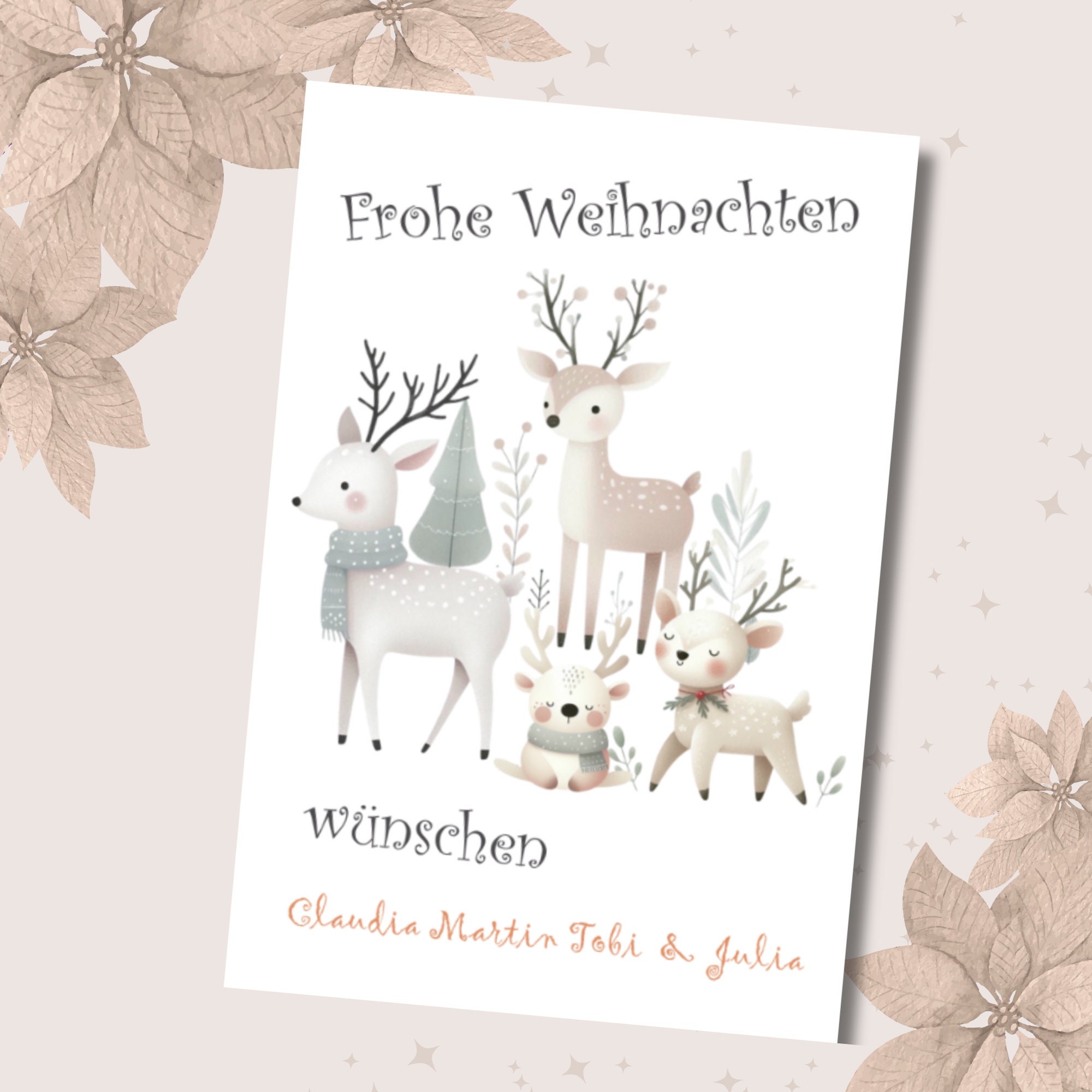 Postkarte personalisierbar, Grußkarte, Karte zu Weihnachten, Weihnachtskarte, Geschenkkarte I Weihnachtspost von Familie  #PLS