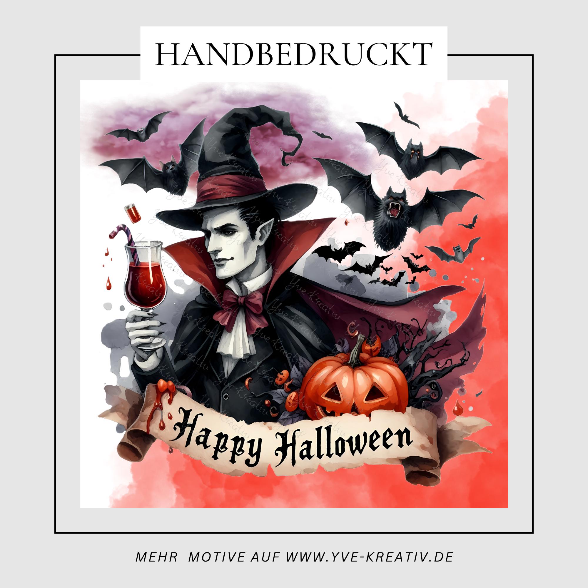 Brillenputztuch Happy Halloween bedrucktes Mikrofasertuch für Sonnenbrille Displays Handy Grusel Geschenk Vampire Mitbringsel #SA6