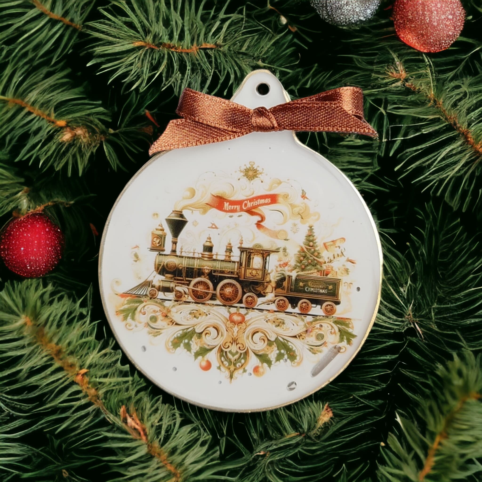 Weihnachtskugel Weihnachtsschmuck Baumanhänger Christmas Ornaments auf einer Weihnachtskarte inkl. Kuvert  #1608213120