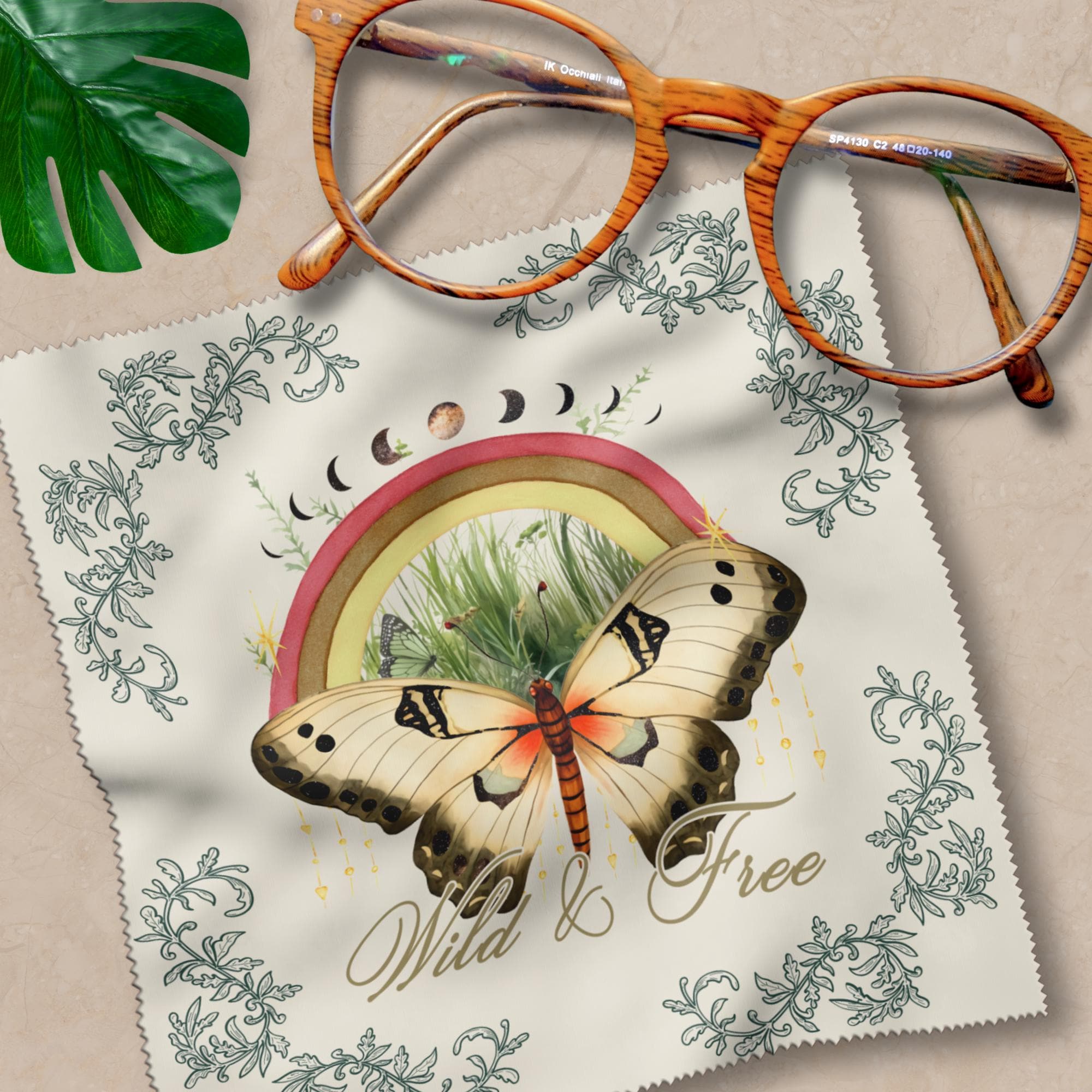Brillenputztuch Wild & Free bedrucktes Mikrofasertuch für Brillen Displays Mitbringsel Freundin Geschenkidee Mama Geschenk  #MO17
