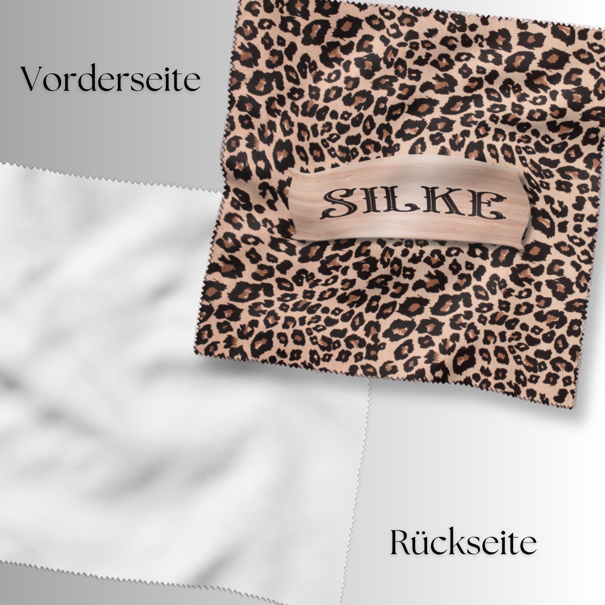Brillenputztuch Leopard Print personalisiert mit Namen bedrucktes Mikrofasertuch für Display Handy Sonnenbrille Geschenk Animalprint #TI161P Brillenputztuch Leopard Print personalisiert mit Namen bedrucktes Mikrofasertuch für Display Handy Sonnenbrille Geschenk Animalprint #TI161P