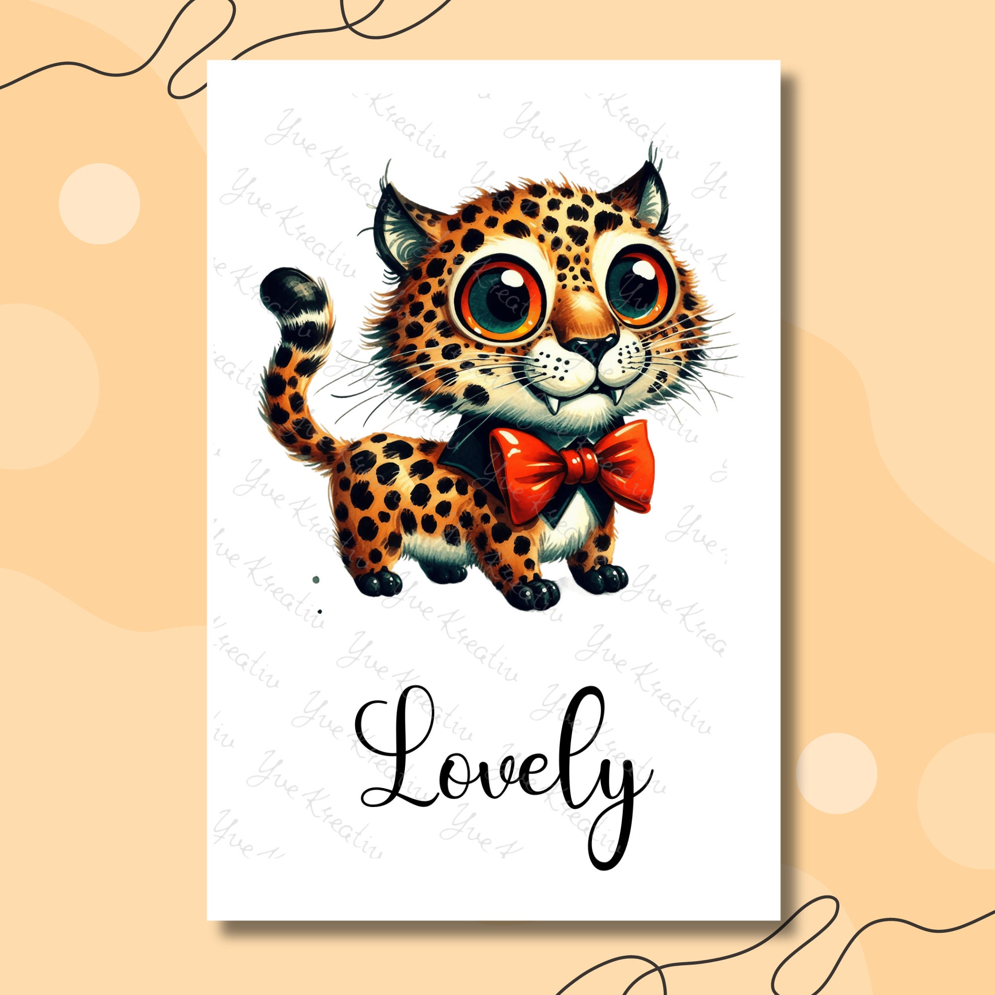 Postkarte, Grußkarte, Karte zum Geburtstag I Crazy, Funny, Lovely I Leopard