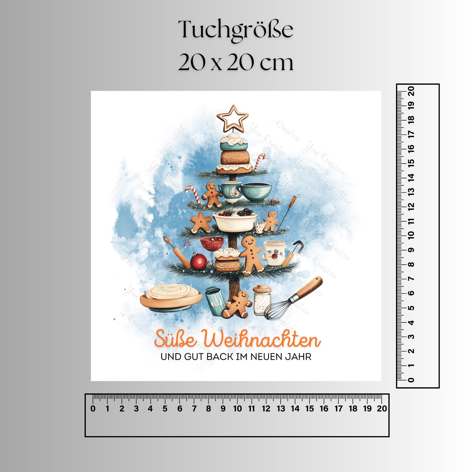 Brillenputztuch Tannenbaum Weihnachten Wichtelgeschenk Bäcker Geschenk Konditor bedrucktes Mikrofasertuch für Brillen Display Handy #WE26