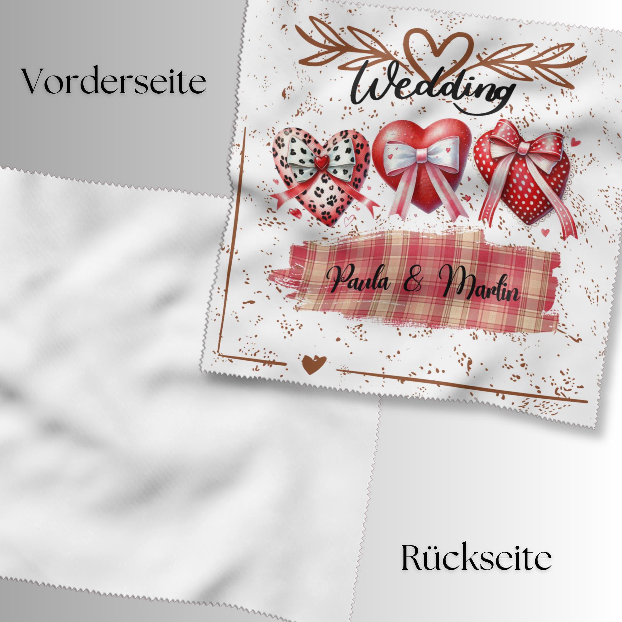 Brillenputztuch personalisiert Hochzeit Geschenk Hochzeitsgäste bedrucktes Mikrofasertuch für Brillen Displays #HO10P