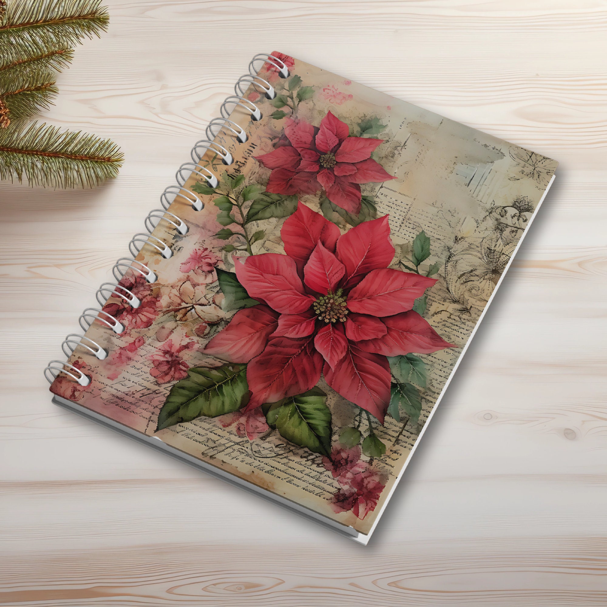Notizblock Weihnachten DIN A6 kleiner Ringblock Schreibblock Notizbuch Zettelblock für Schule oder private Notizen  #A6SS