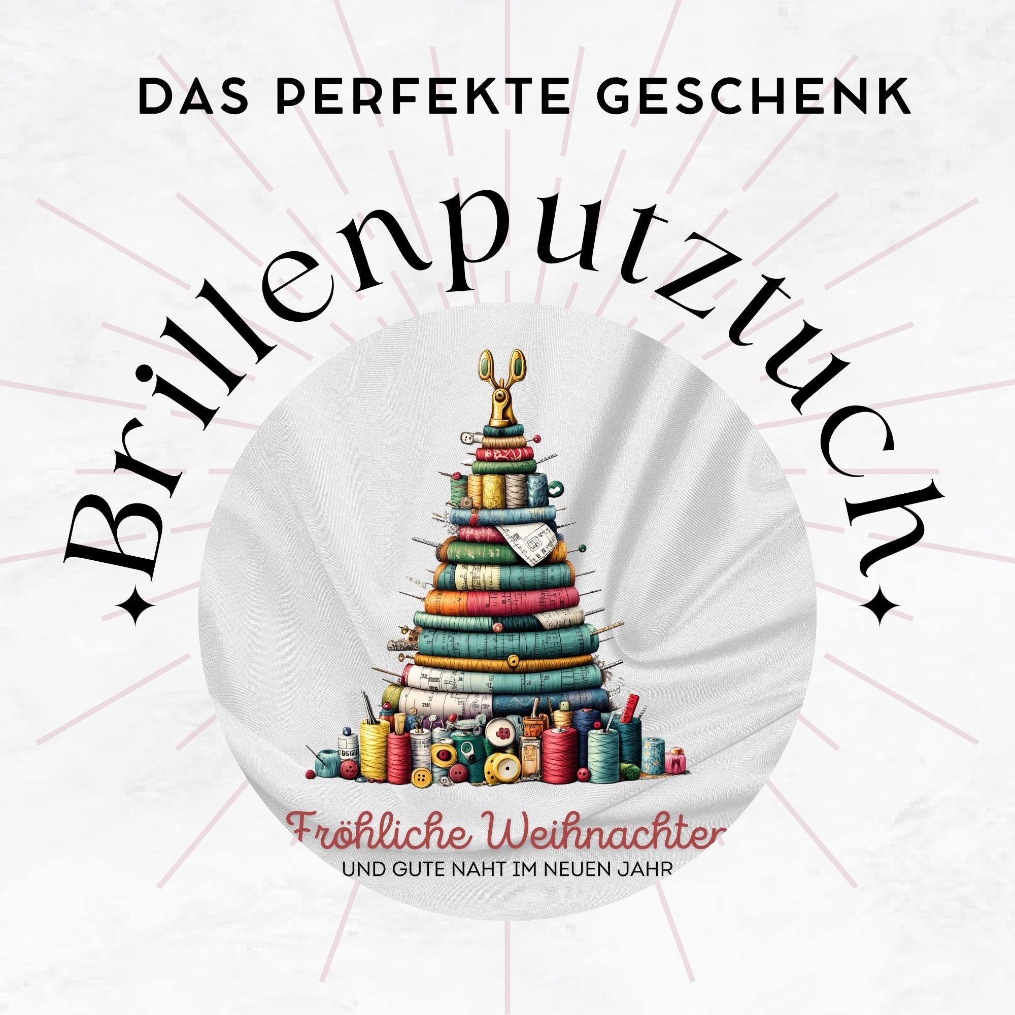 Brillenputztuch Tannenbaum Weihnachten Wichtelgeschenk Näherin Geschenk Schneider bedrucktes Mikrofasertuch für Brillen Display Handy #WE18