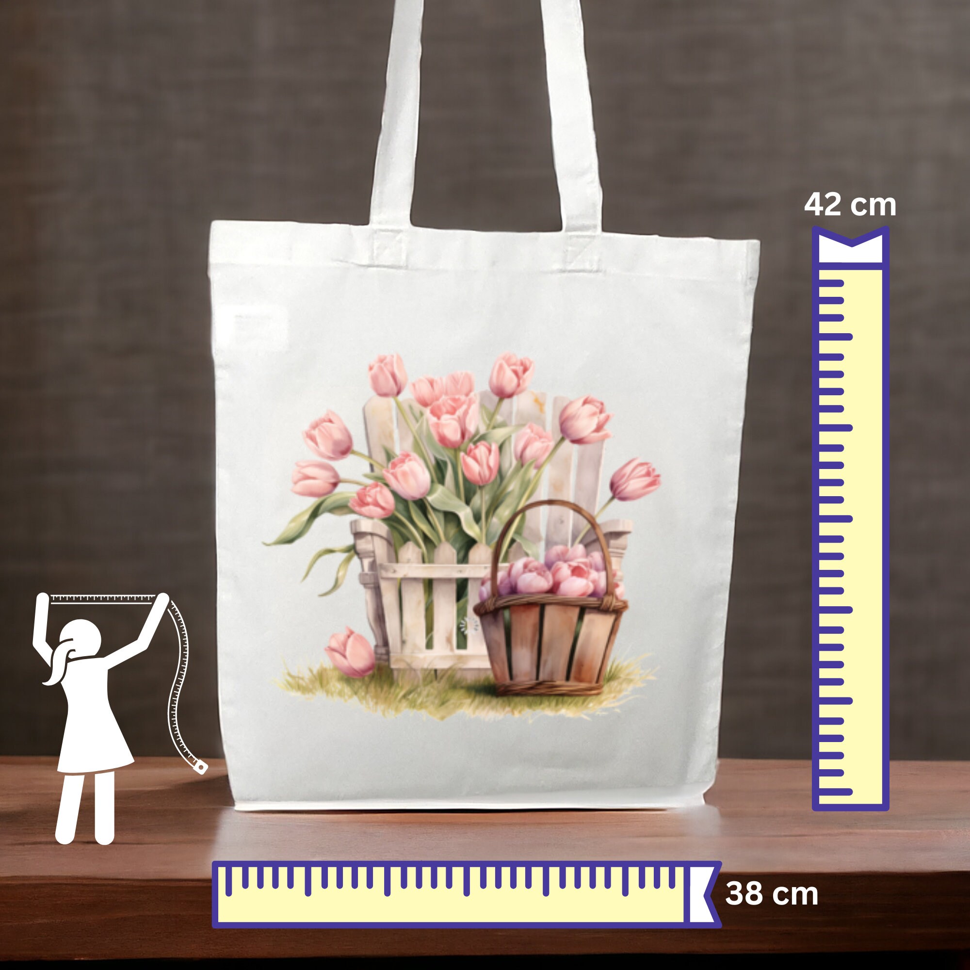 Stofftasche Stoffbeutel "Tulpen Frühling" Einkaufstasche Tasche zum Muttertag Geburtstag für Mama  #STSUB