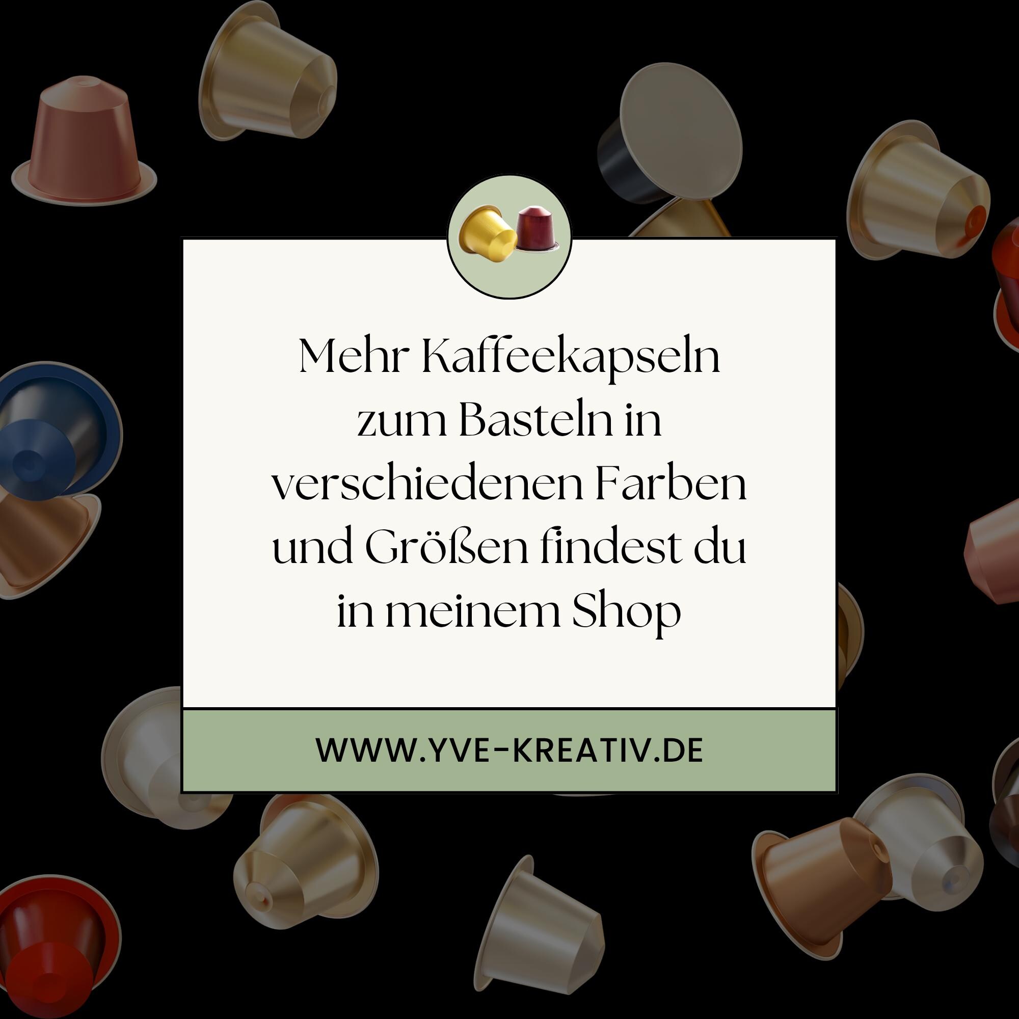 Kaffeekapseln leer gereinigt Basteln Gestalten Bastelmaterial DIY Schmuckherstellung Zubehör Aluminium Creme-Nadelstreifen 10 Stück  #KNS